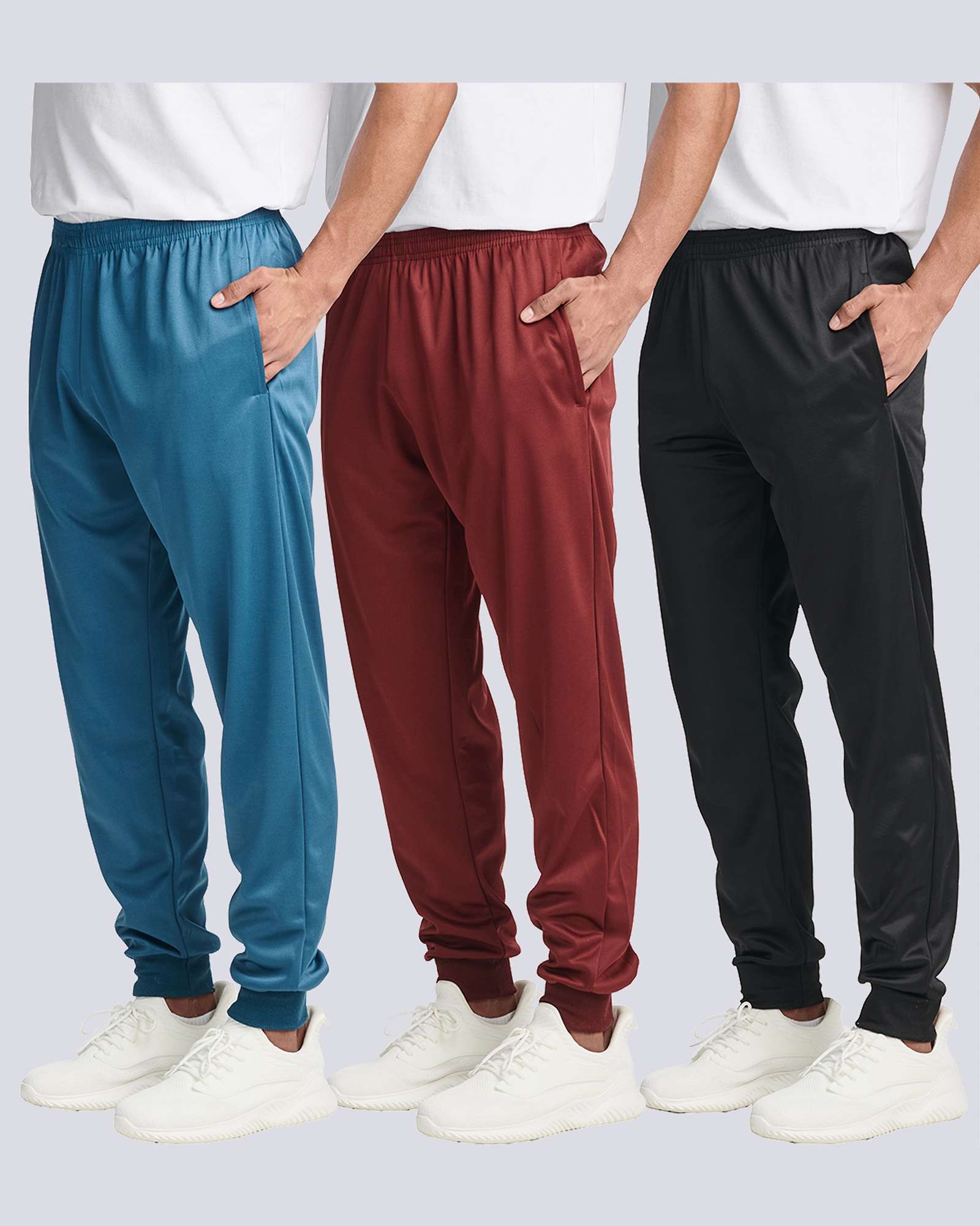 3 Pack: Mens Active Tricot Jogger Sweatpants