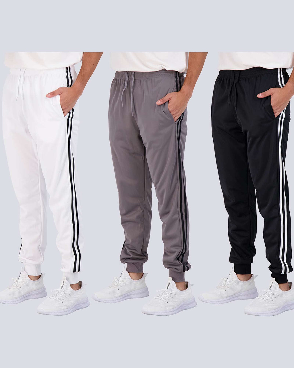 3 Pack: Boys Active Fleece-Lined Tricot Jogger Sweatpants
