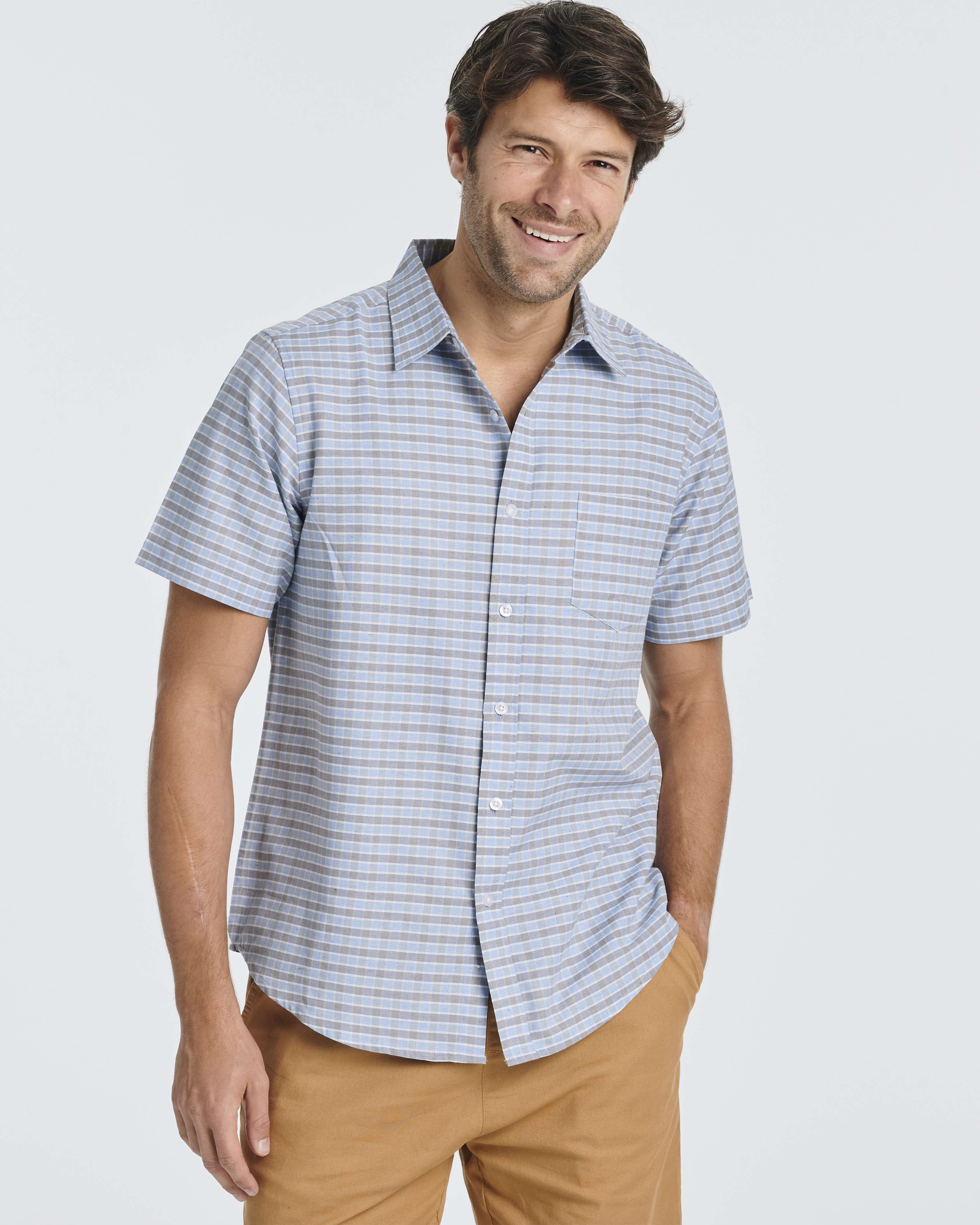 3 Pack: Men's Regular-Fit Short Sleeve Woven Shirt
