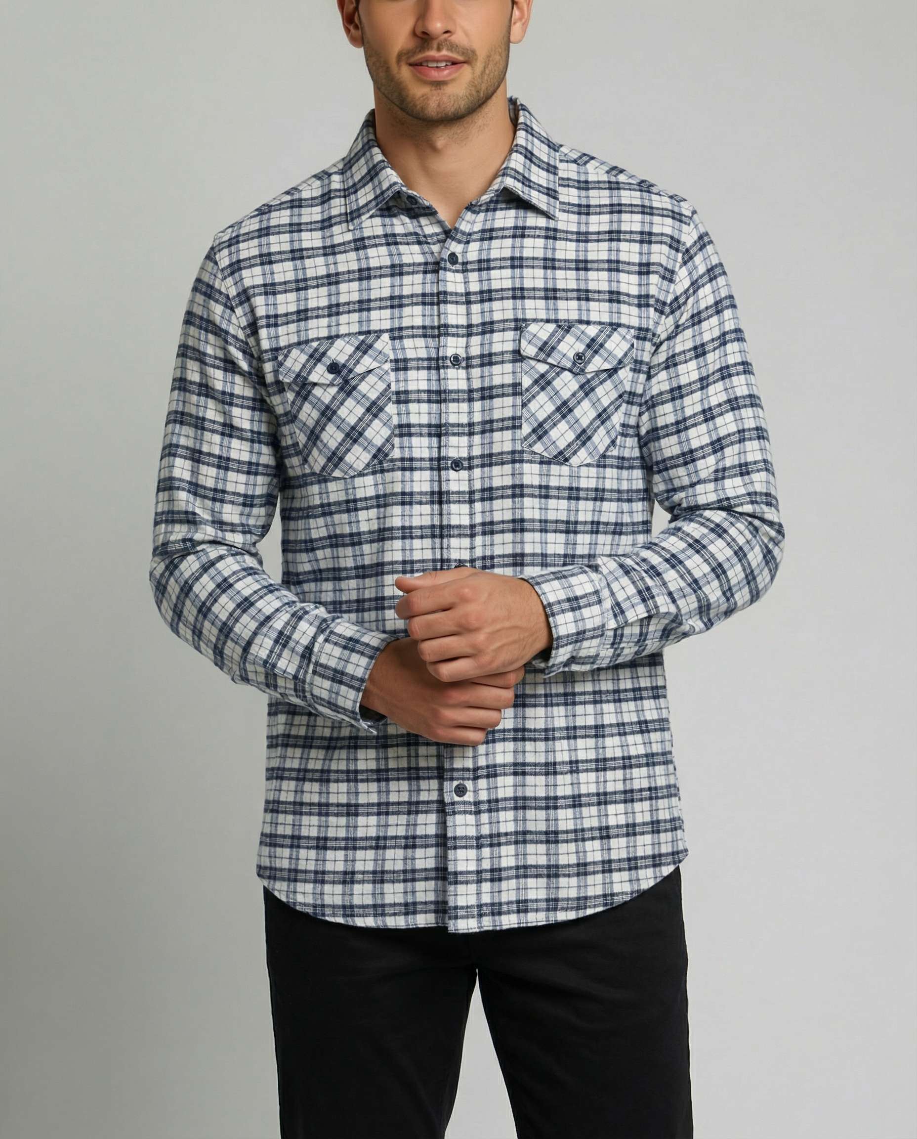 3 Pack: Men's Long-Sleeve Flannel Shirt