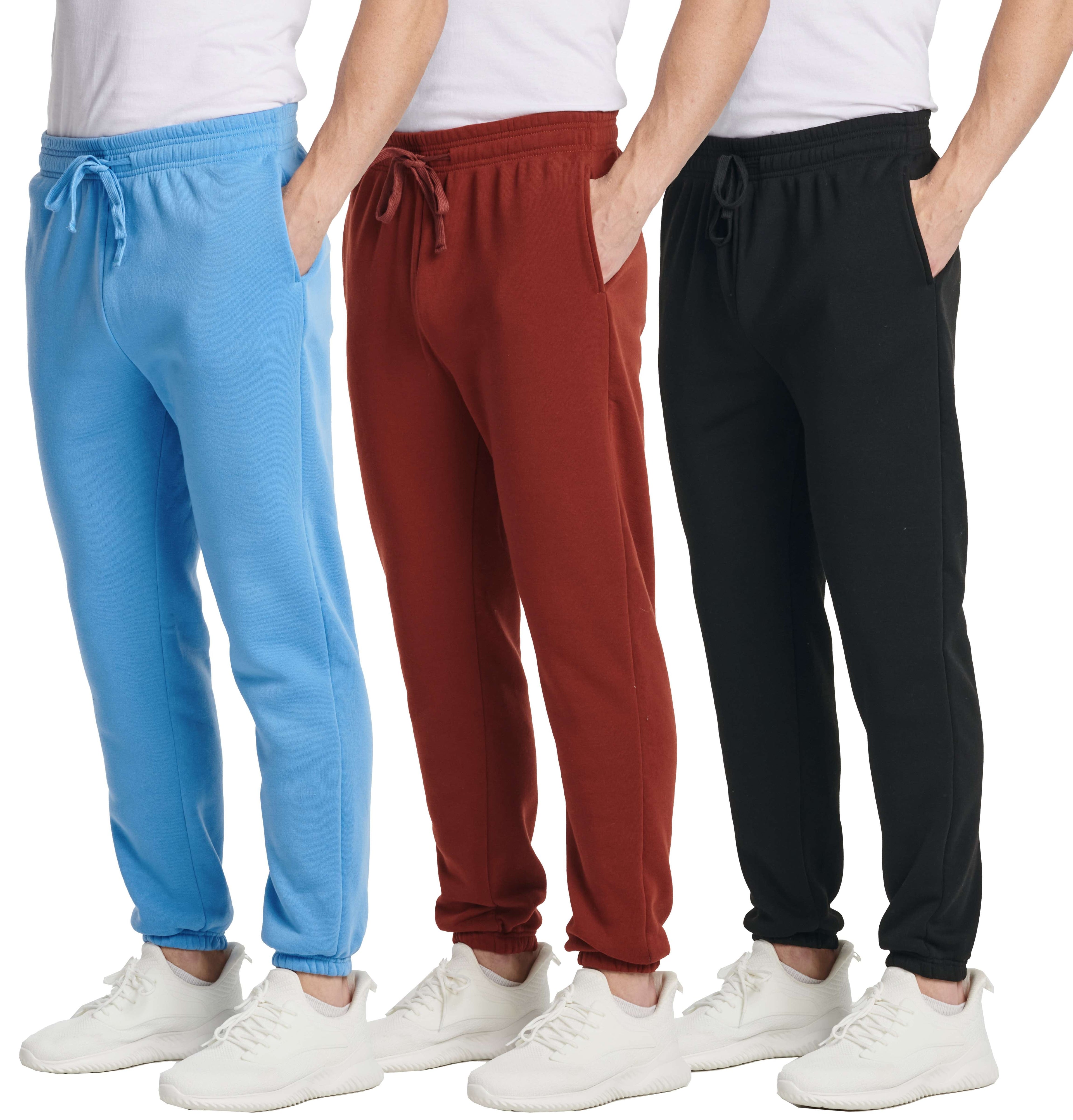 3 Pack: Men's Big & Tall Fleece Jogger Sweatpants