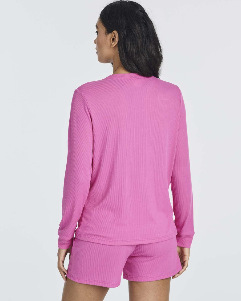 2 Pack: Women's Ribbed Knit Long Sleeve Top and Shorts Pajama Set (Available in Plus Size)