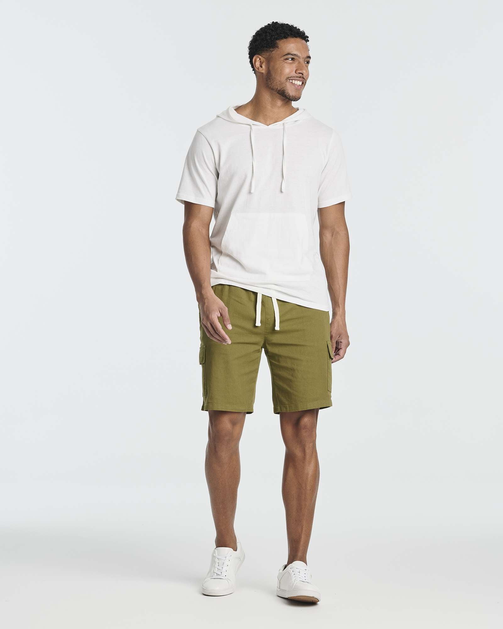 3 Pack: Men's 9" Elastic Waistband Cargo Shorts