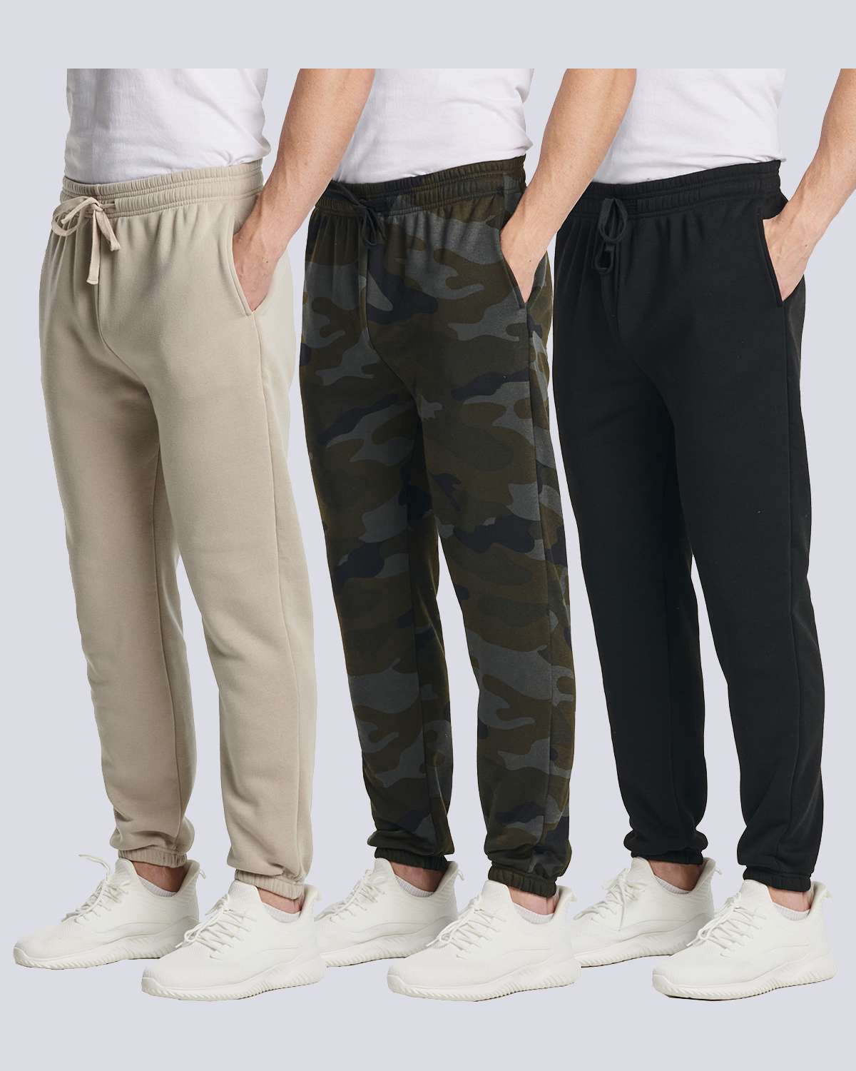 3 Pack: Men's Fleece Jogger Sweatpants (Available in Big & Tall)