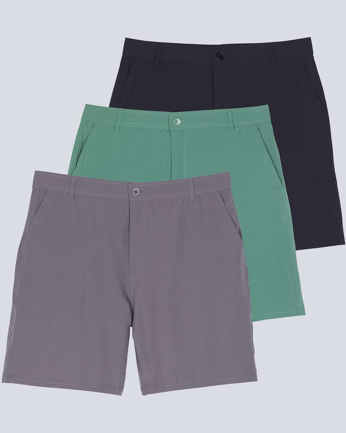 3 Pack: Men's 7" Golf Shorts