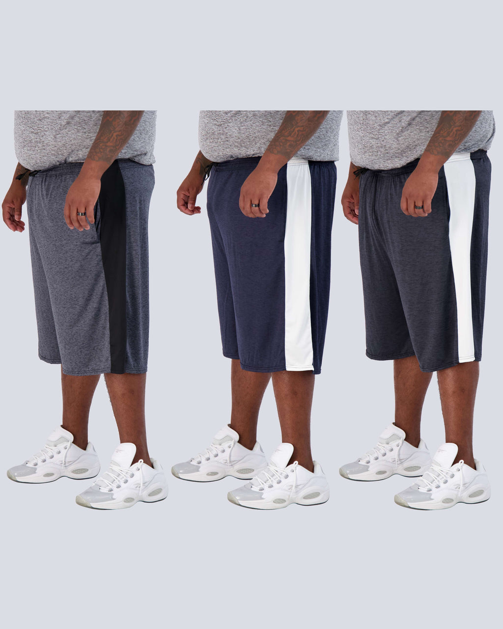 3 Pack: Men's Big & Tall Dry Fit & Mesh Performance Shorts