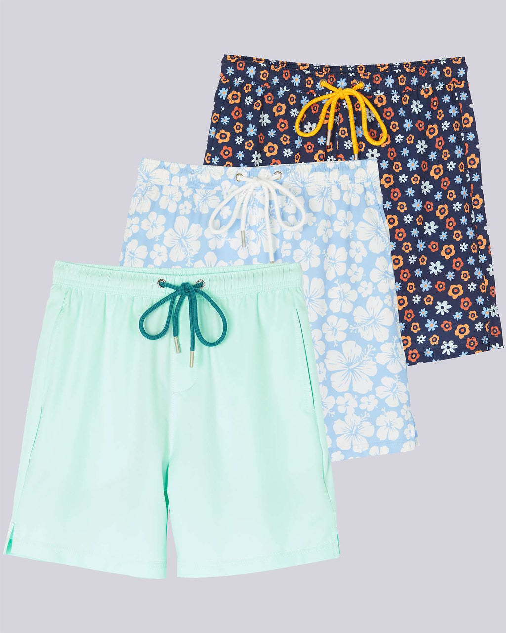 3 Pack: Boys' 2-in-1 Swim Trunks with Compression Liner