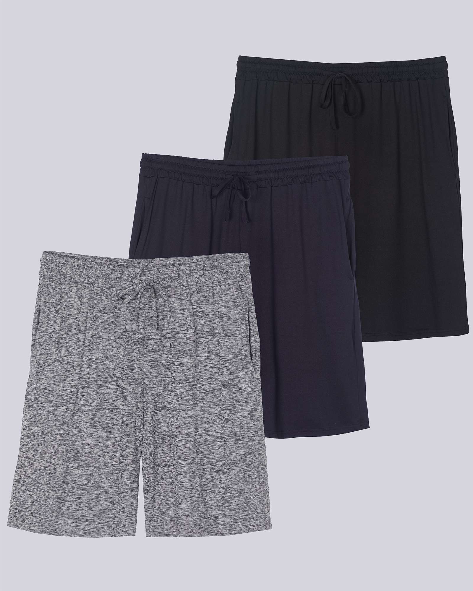 3 Pack: Men's Soft Pajama Shorts