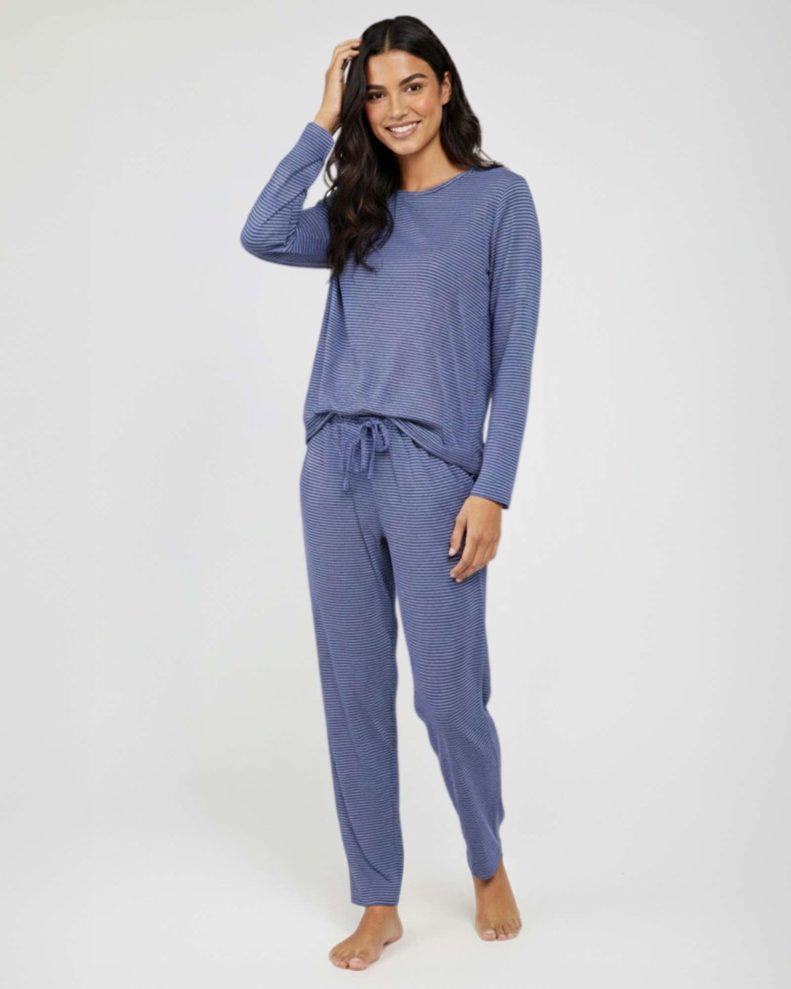 2 Pack: Women’s Pajama Set Super-Soft Long Sleeve Top With Pants
