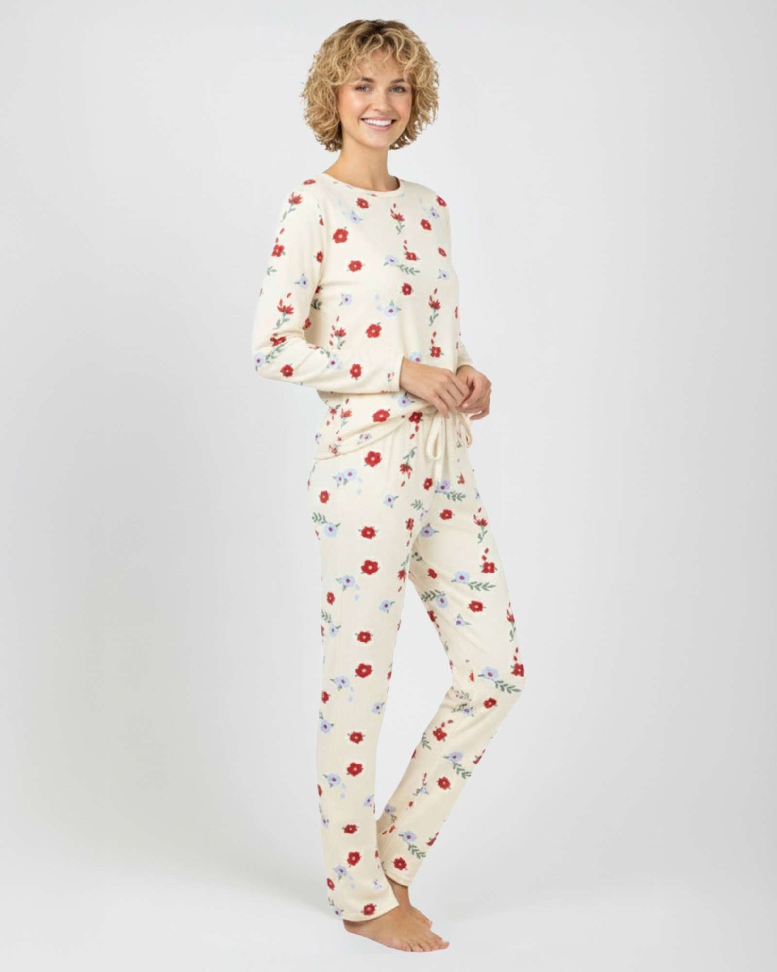 2 Pack: Women’s Pajama Set Super-Soft Long Sleeve Top With Pants