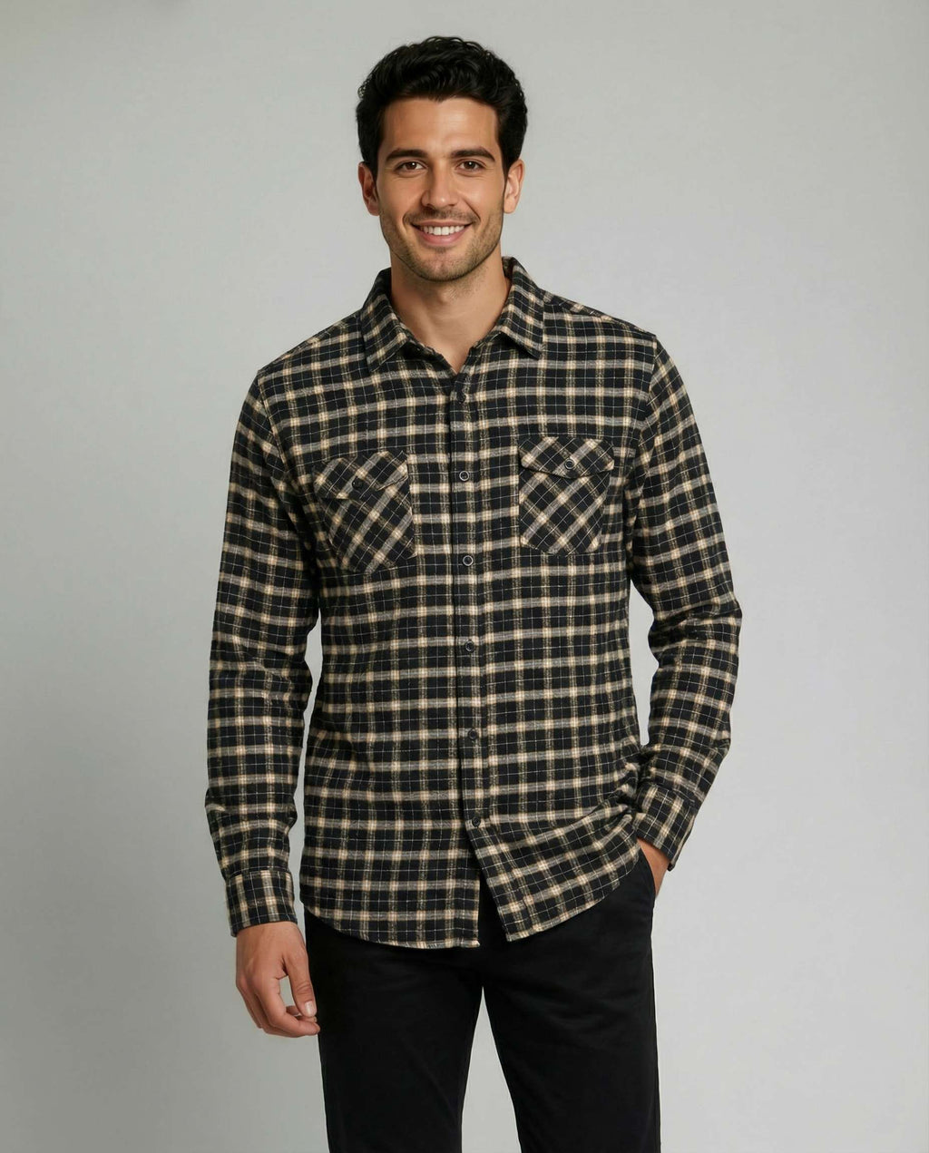 3 Pack: Men's Long-Sleeve Flannel Shirt
