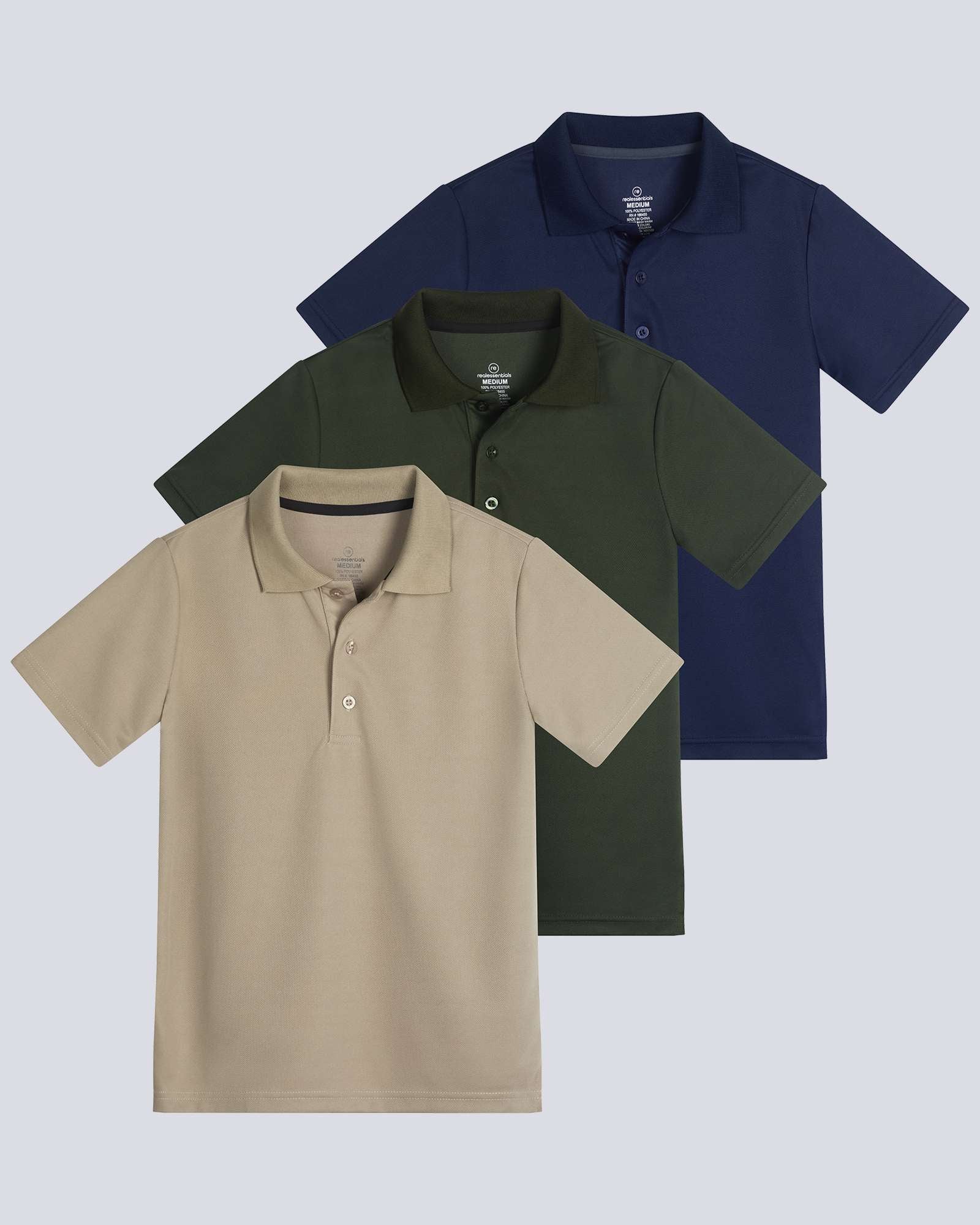3 Pack: Boys' Short Sleeve Polo Shirt