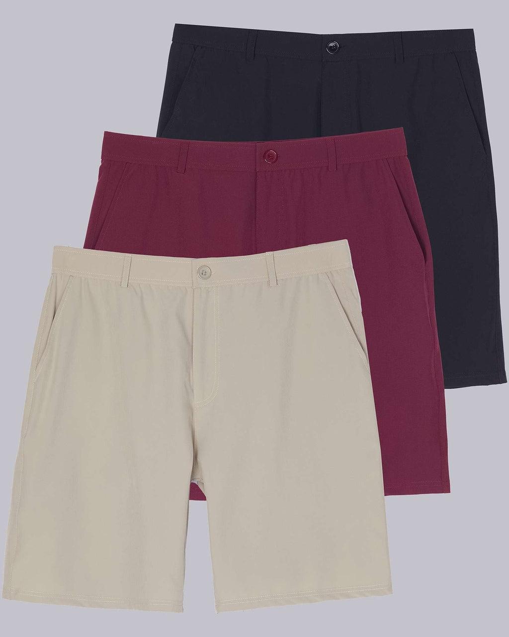 3 Pack: Men's 9" Golf Shorts