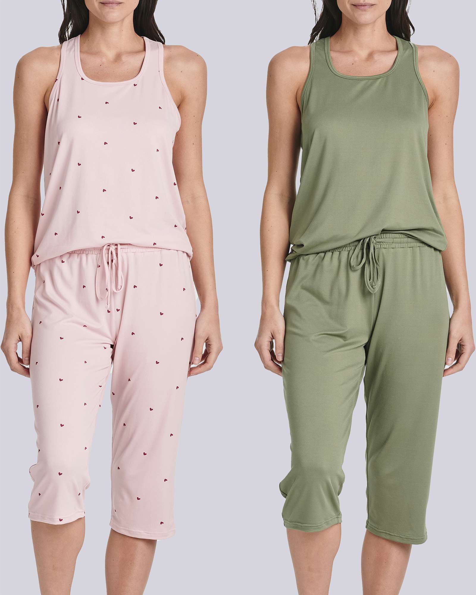 2 Pack: Women's Pajama Set Tank Top and Capri Pants