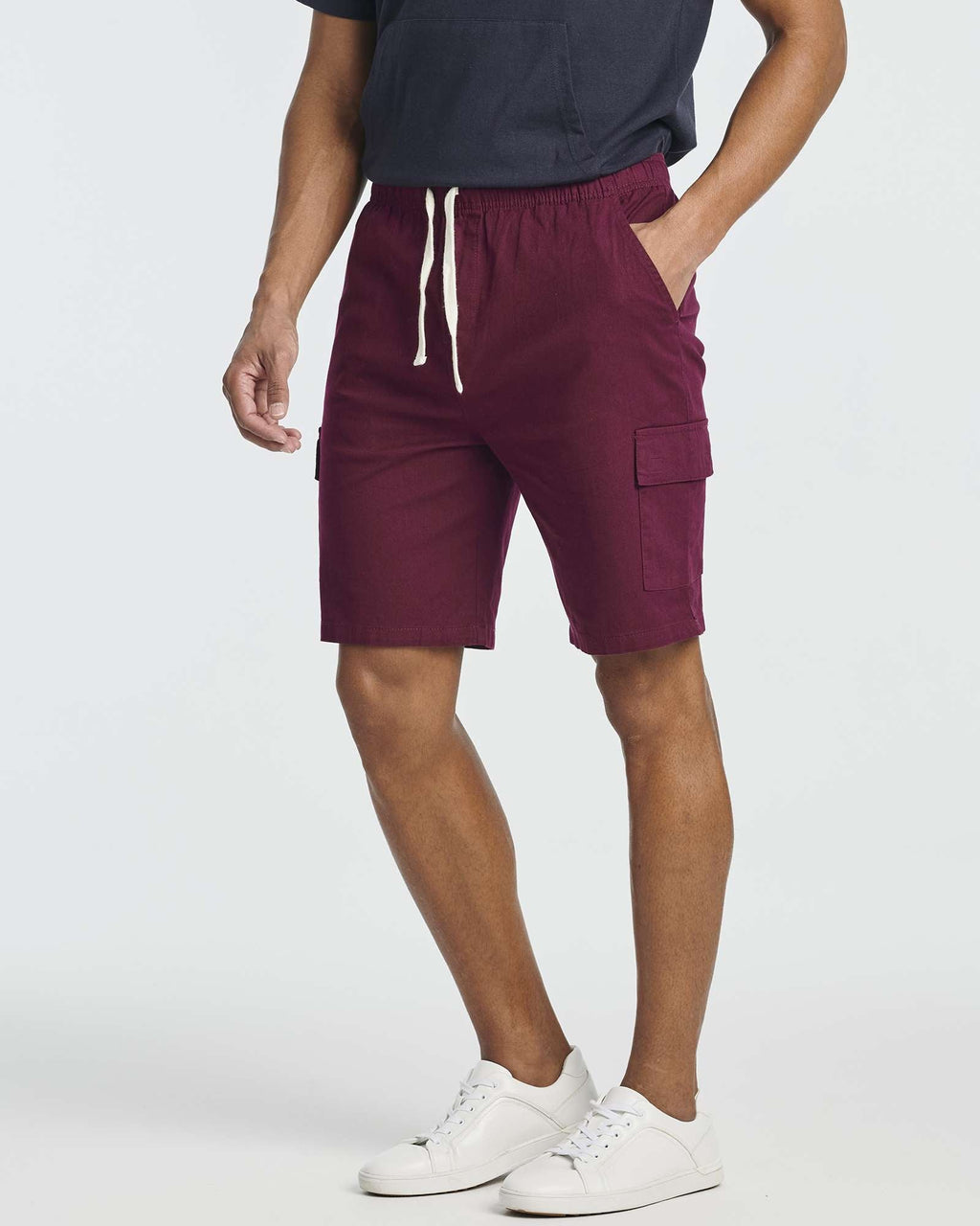 3 Pack: Men's 9" Elastic Waistband Cargo Shorts