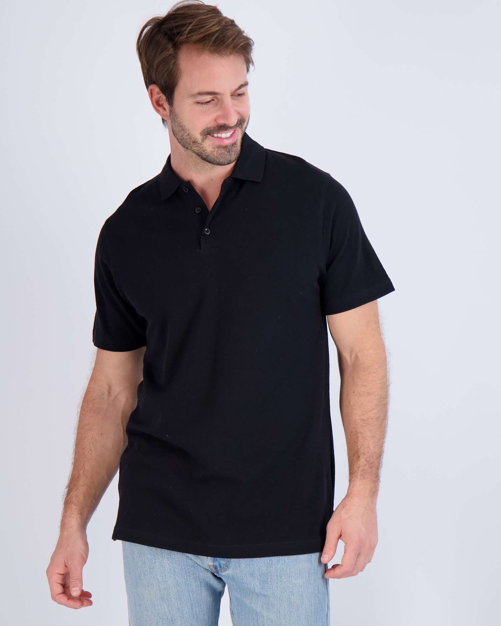 3 Pack: Mens Cotton Pique Short Sleeve Polo Shirt