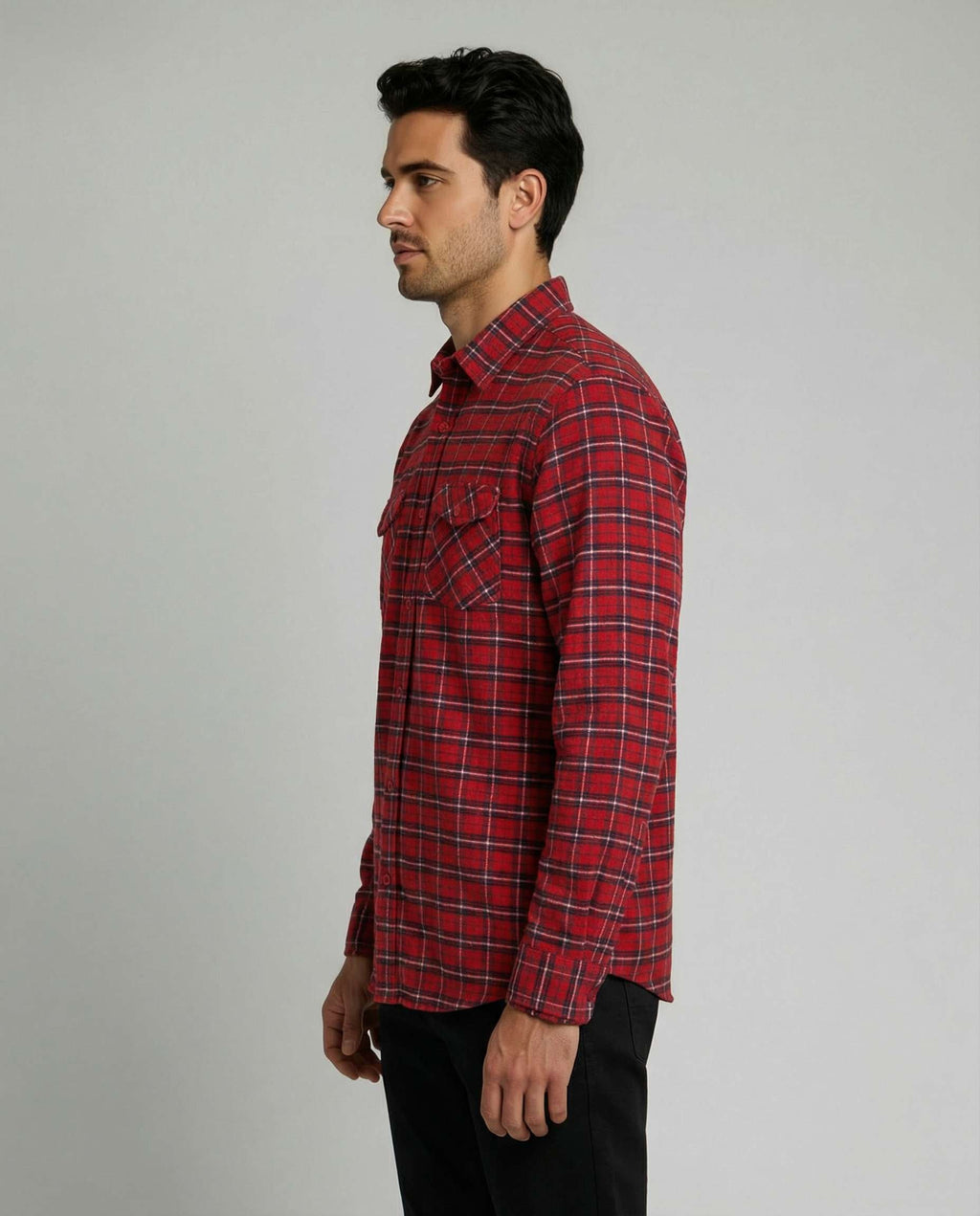 3 Pack: Men's Long-Sleeve Flannel Shirt