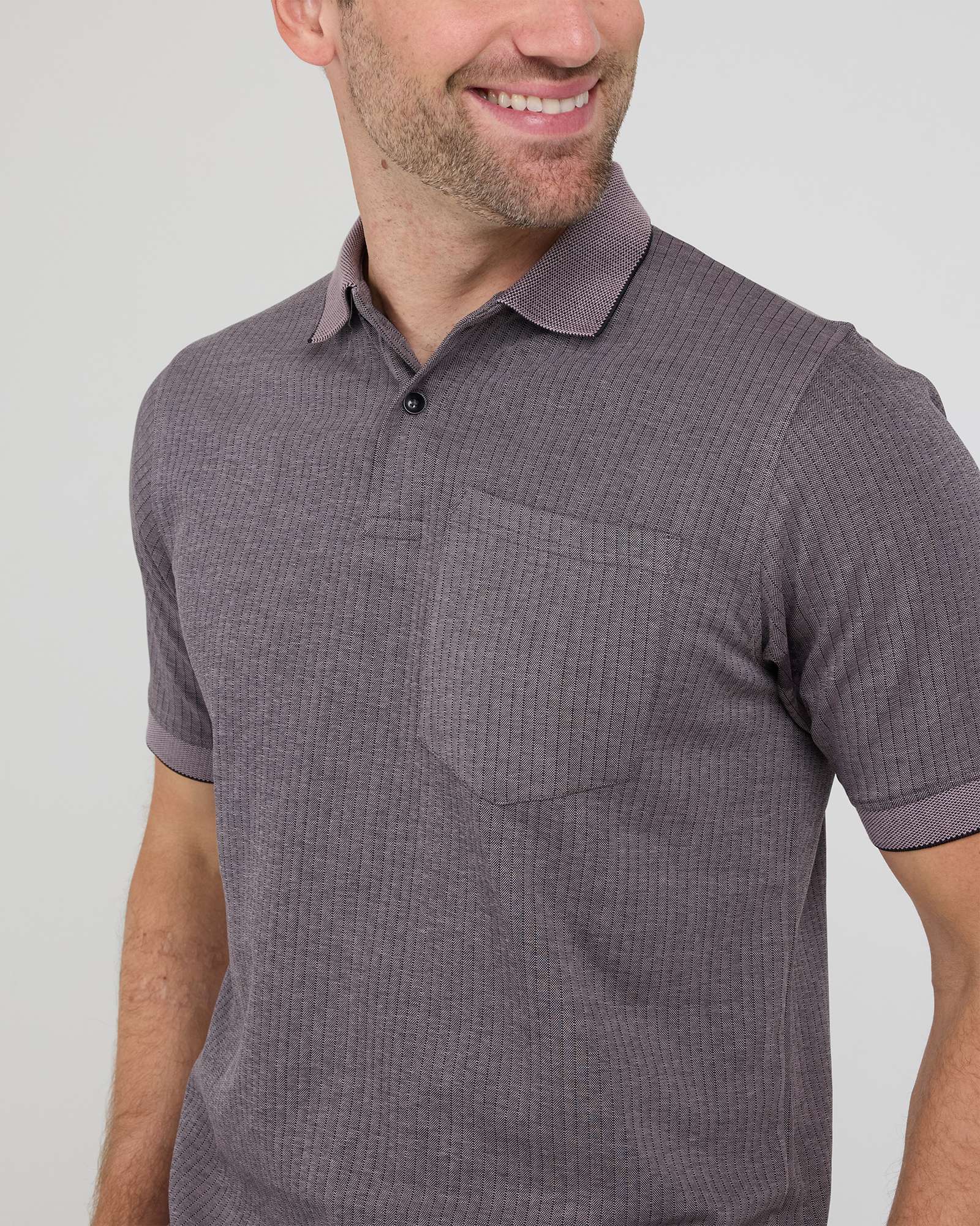 3 Pack: Men's Ribbed CVC SS Polo Shirt With Pocket - Breathable Performance Polo (Available in Big & Tall)