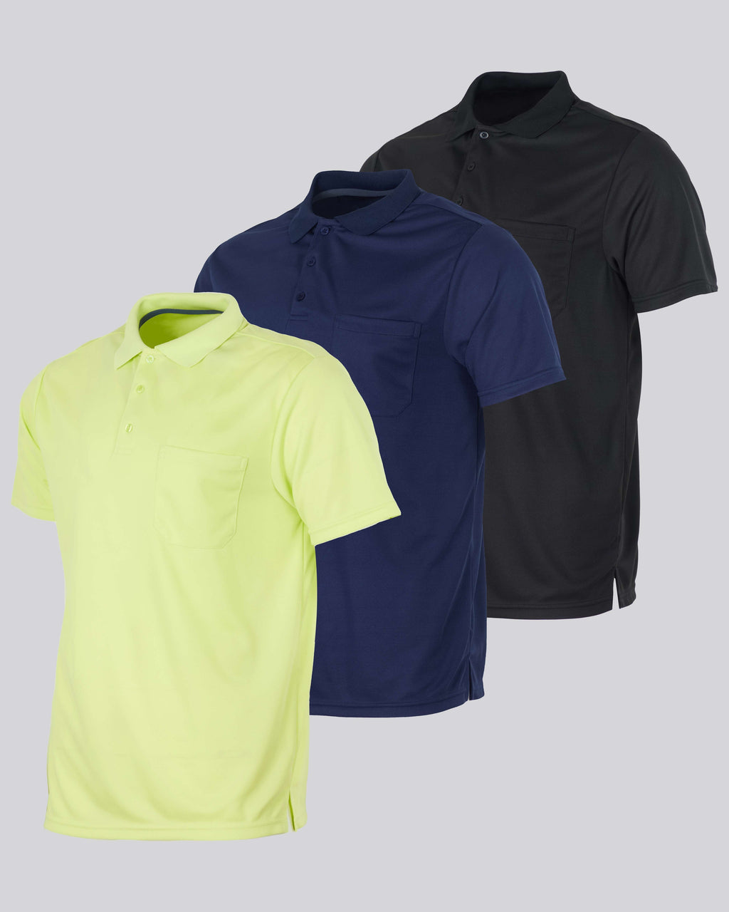 3 Pack: Men's Big & Tall Short Sleeve Dry-Fit Polo Shirt
