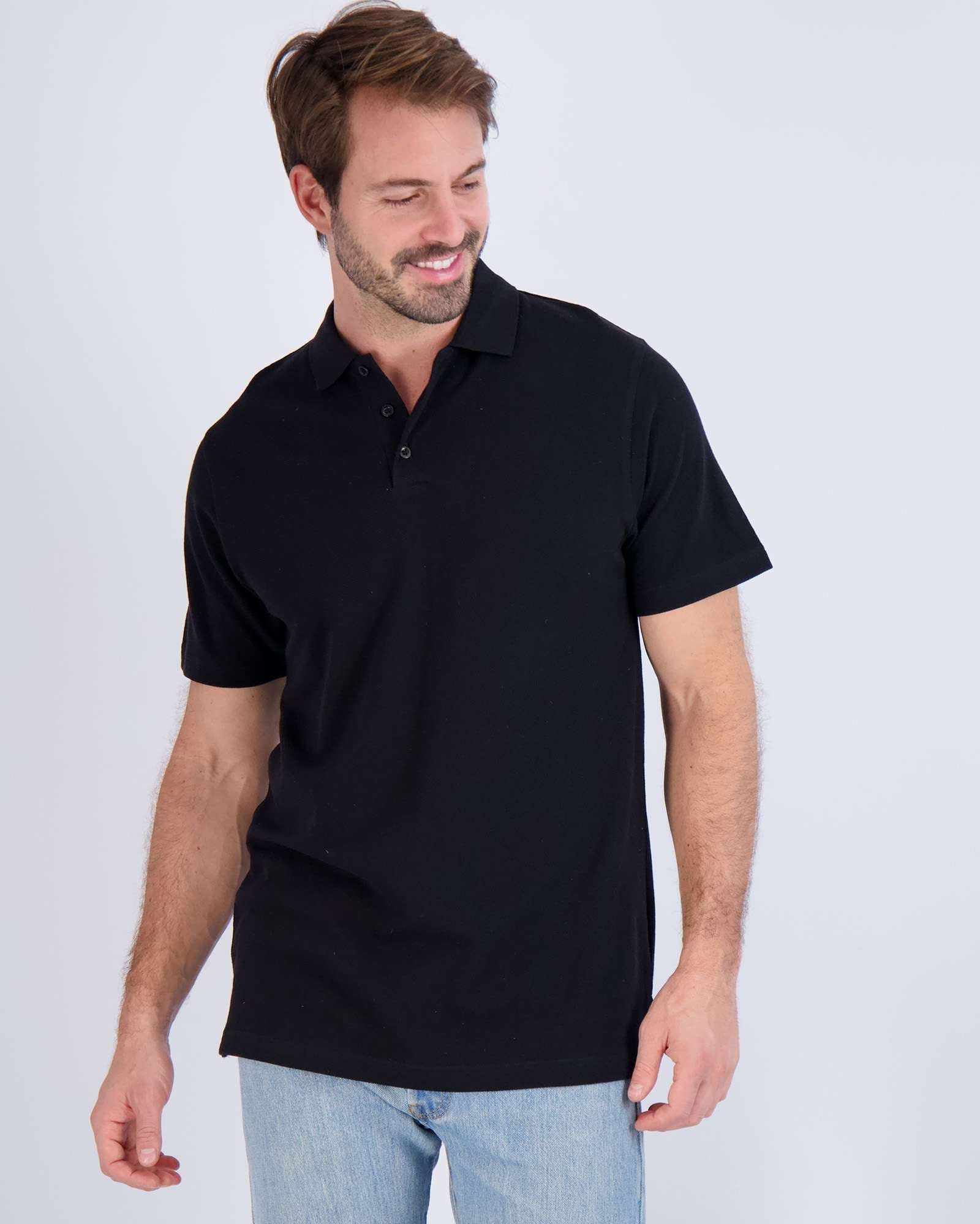 3 Pack: Mens Cotton Pique Short Sleeve Polo Shirt