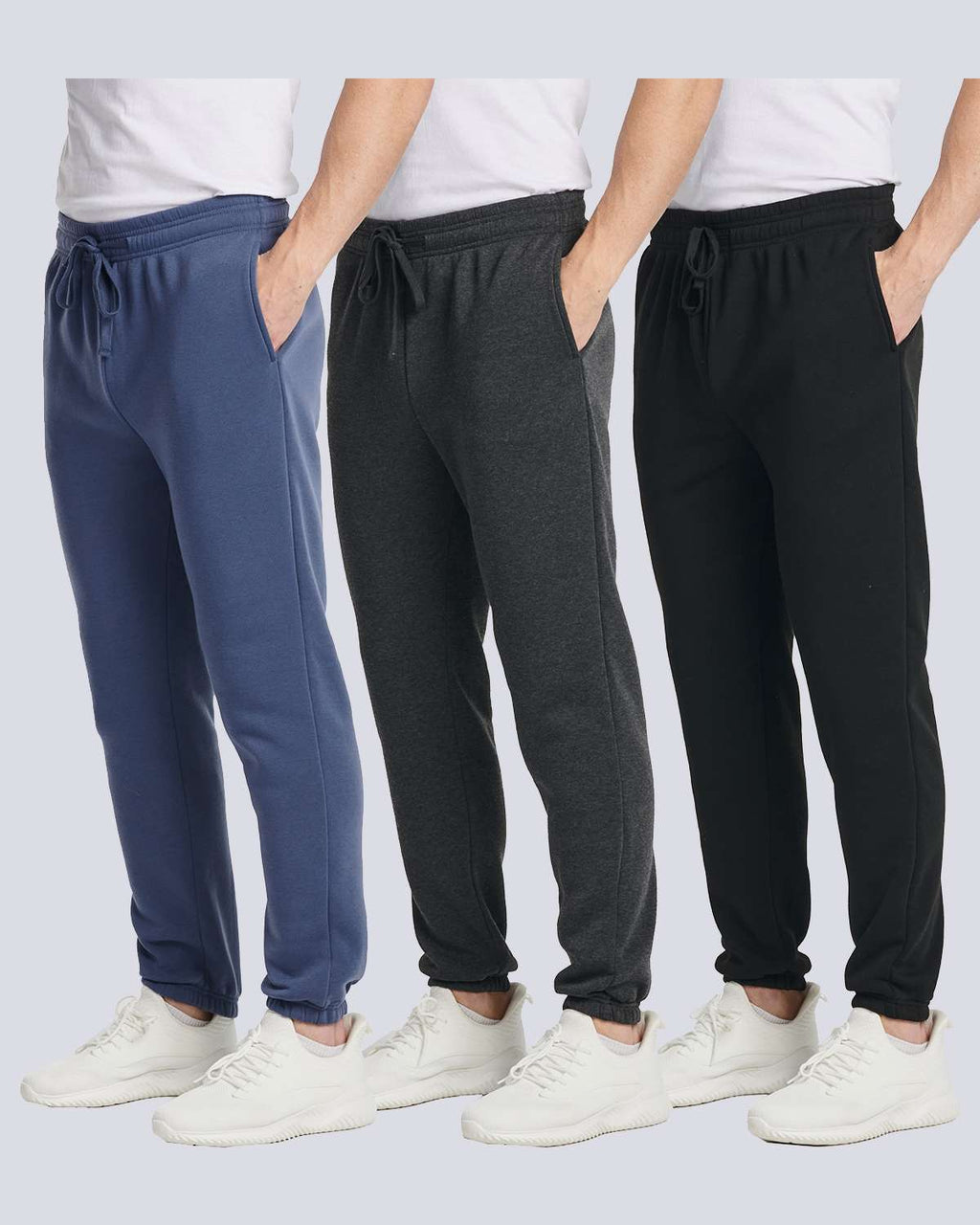 3 Pack: Men's Fleece Jogger Sweatpants (Available in Big & Tall)