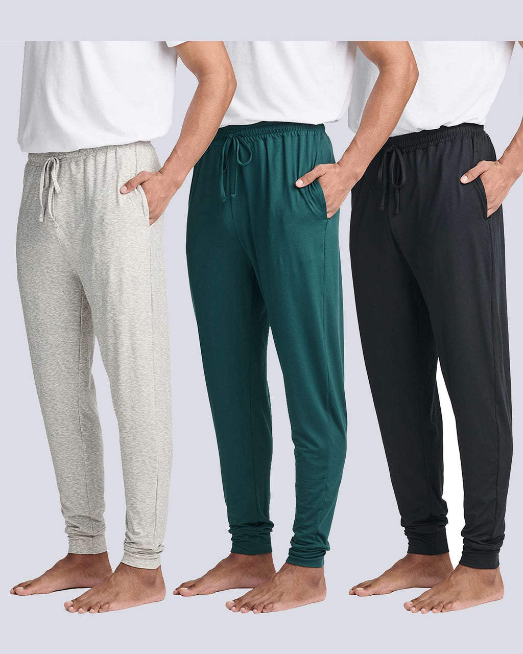 3 Pack: Men's Soft Lounge Sleep Joggers