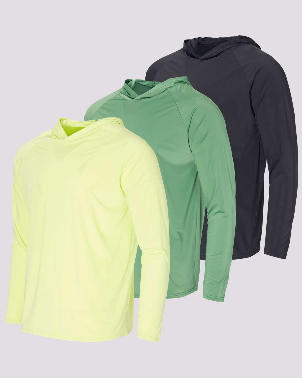 3 Pack: Men's Rash Guard Hoodie (Available In Big & Tall)