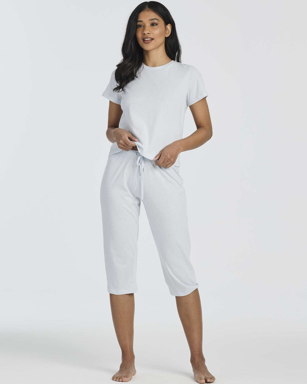 2 Pack: Women's Cotton Pajamas with Capri Pants