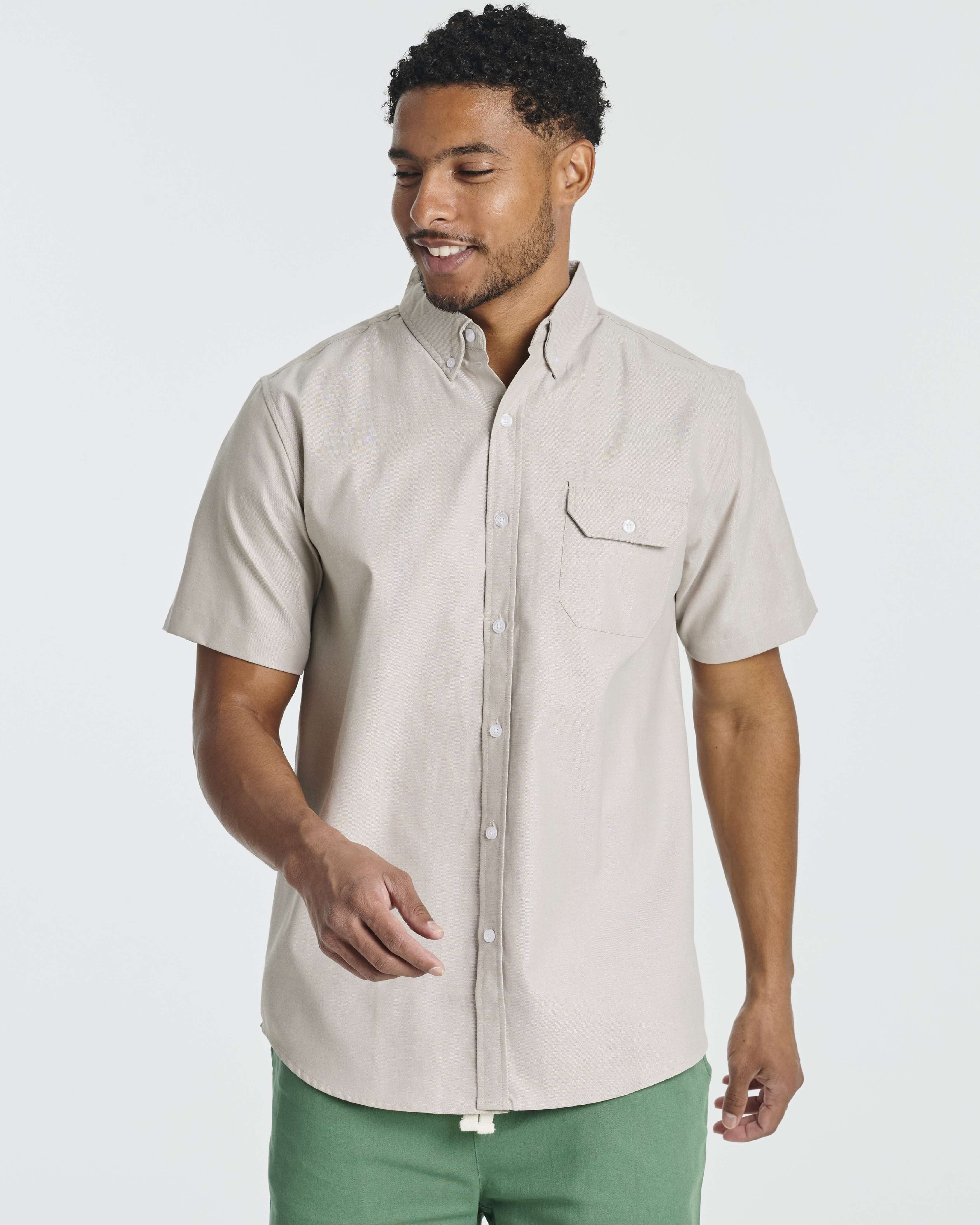 3 Pack: Men's Short-Sleeve Oxford Shirt (Available in Big & Tall)
