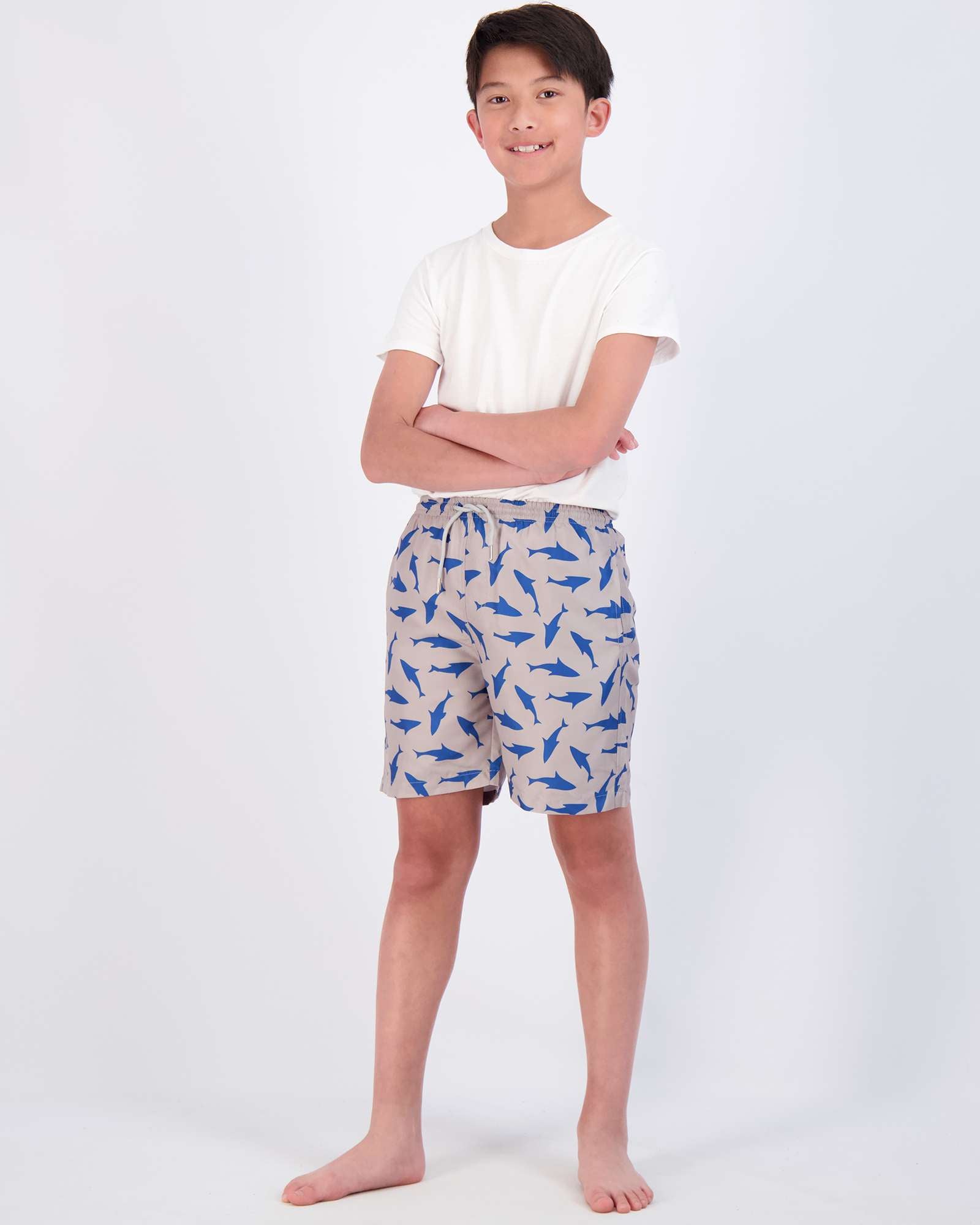 3 Pack: Boys' Swim Board Shorts with Drawstring
