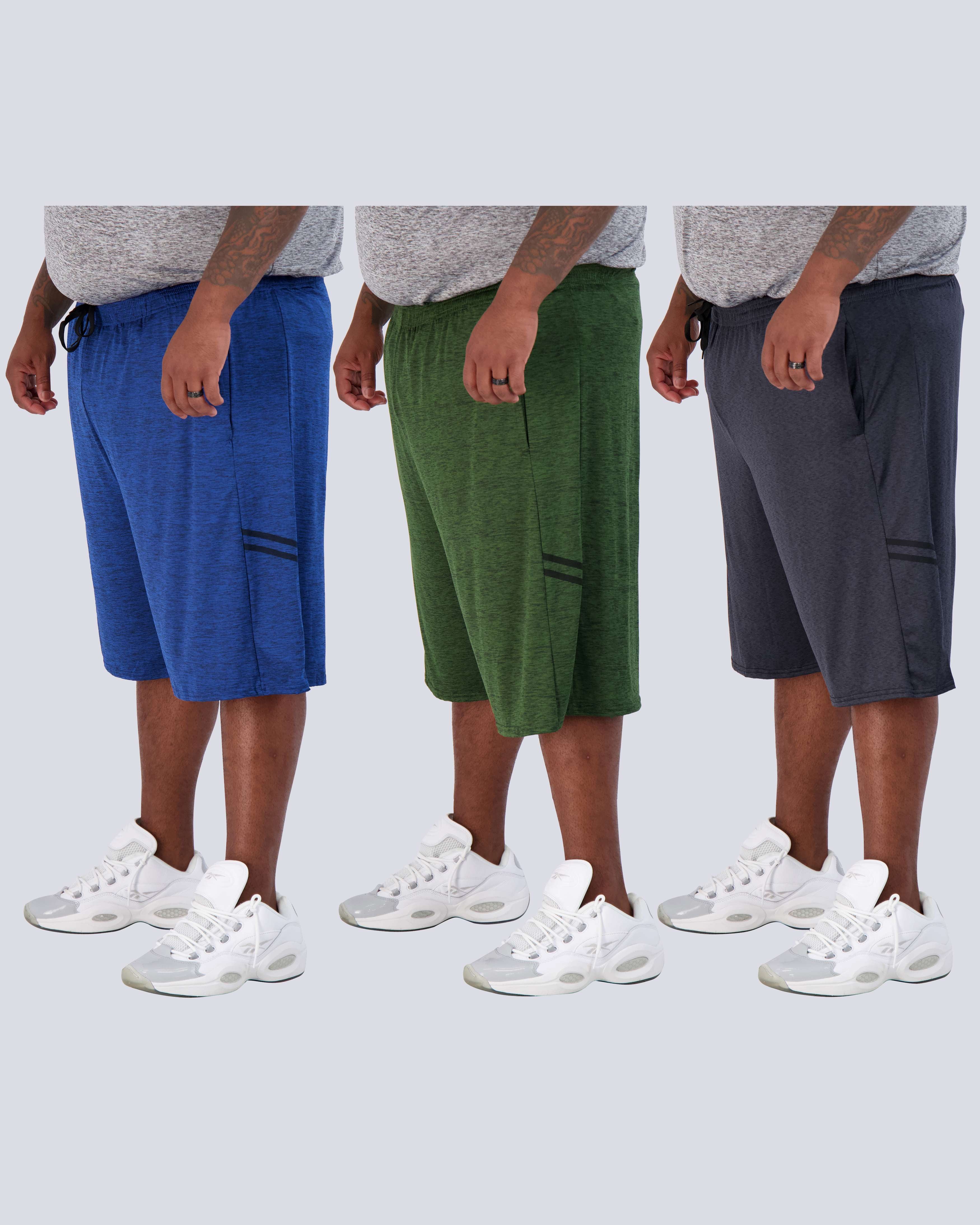 3 Pack: Men's Big & Tall Dry Fit & Mesh Performance Shorts