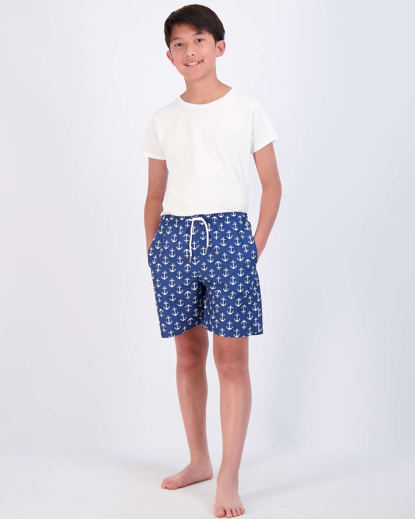 3 Pack: Boys' Swim Board Shorts with Drawstring