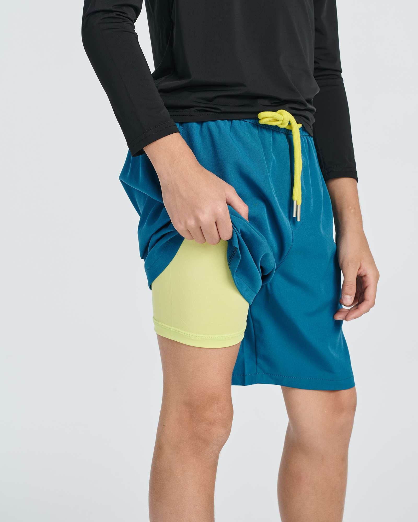 3 Pack: Boys' 2-in-1 Swim Trunks with Compression Liner