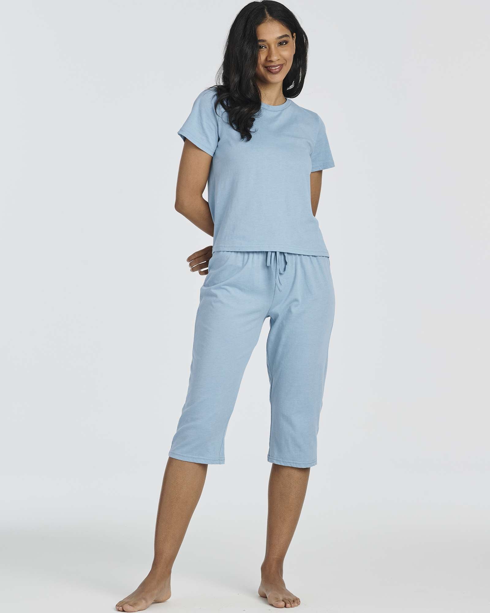 2 Pack: Women's Cotton Pajamas with Capri Pants