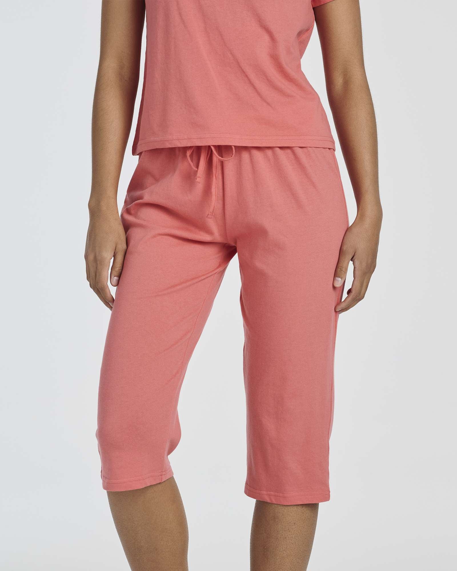2 Pack: Women's Cotton Pajamas with Capri Pants