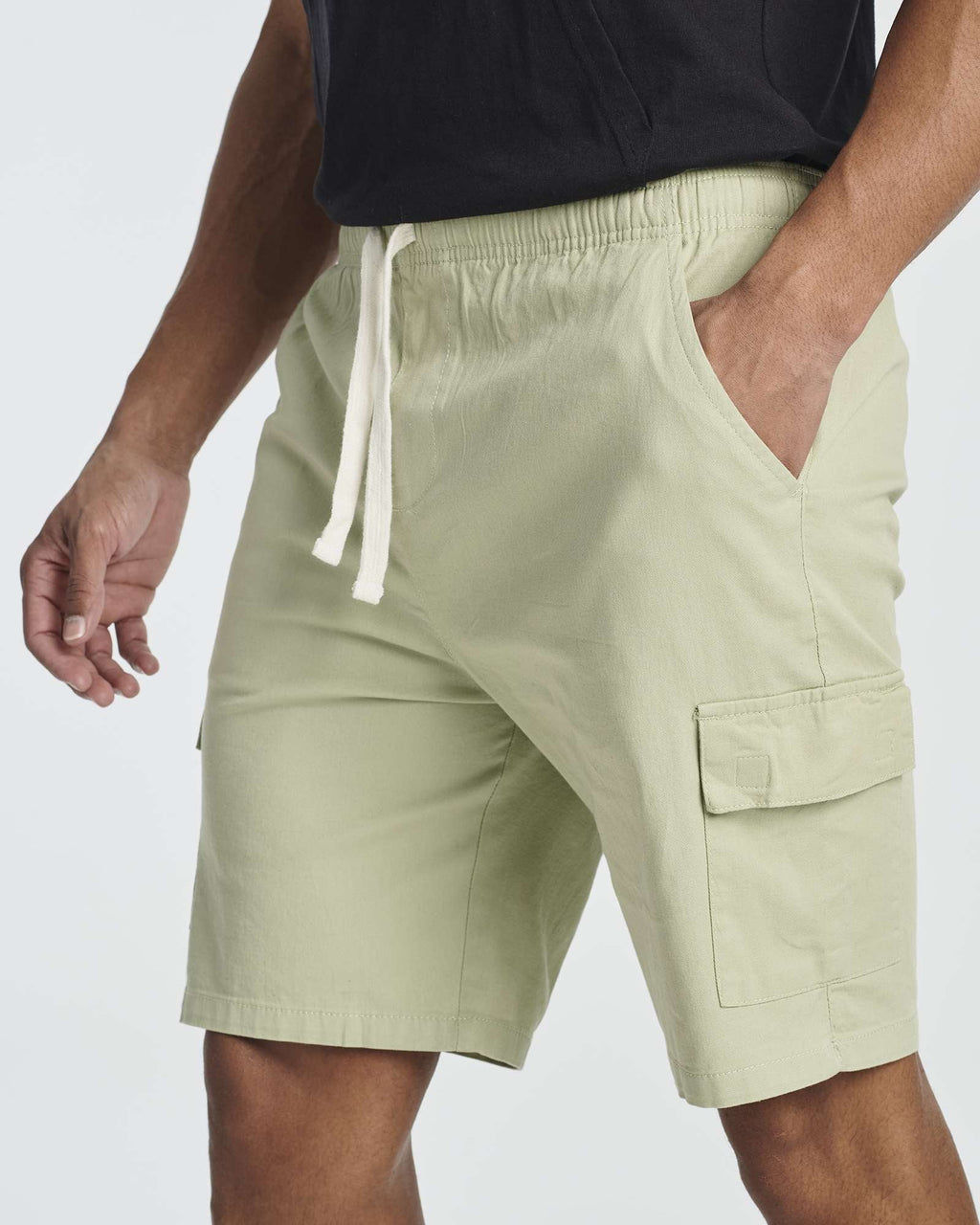3 Pack: Men's 9" Elastic Waistband Cargo Shorts