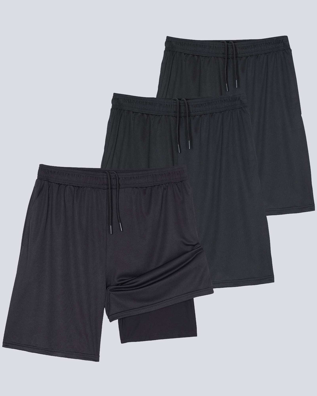 3 Pack: Men's 2-in-1 7" Running Shorts with Compression Liner (Available in Big & Tall)