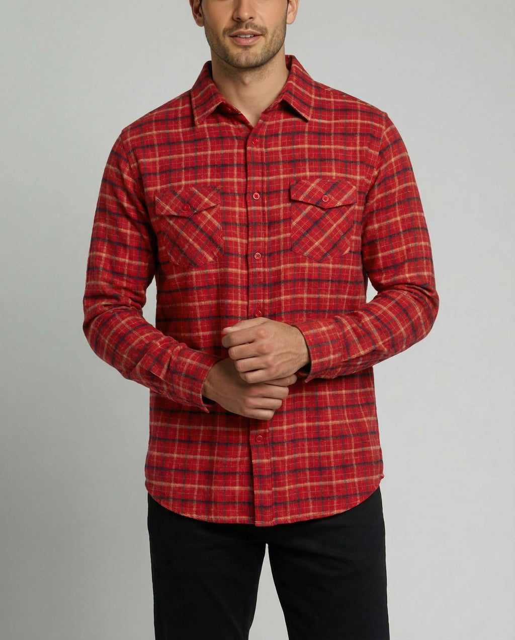 3 Pack: Men's Long-Sleeve Flannel Shirt