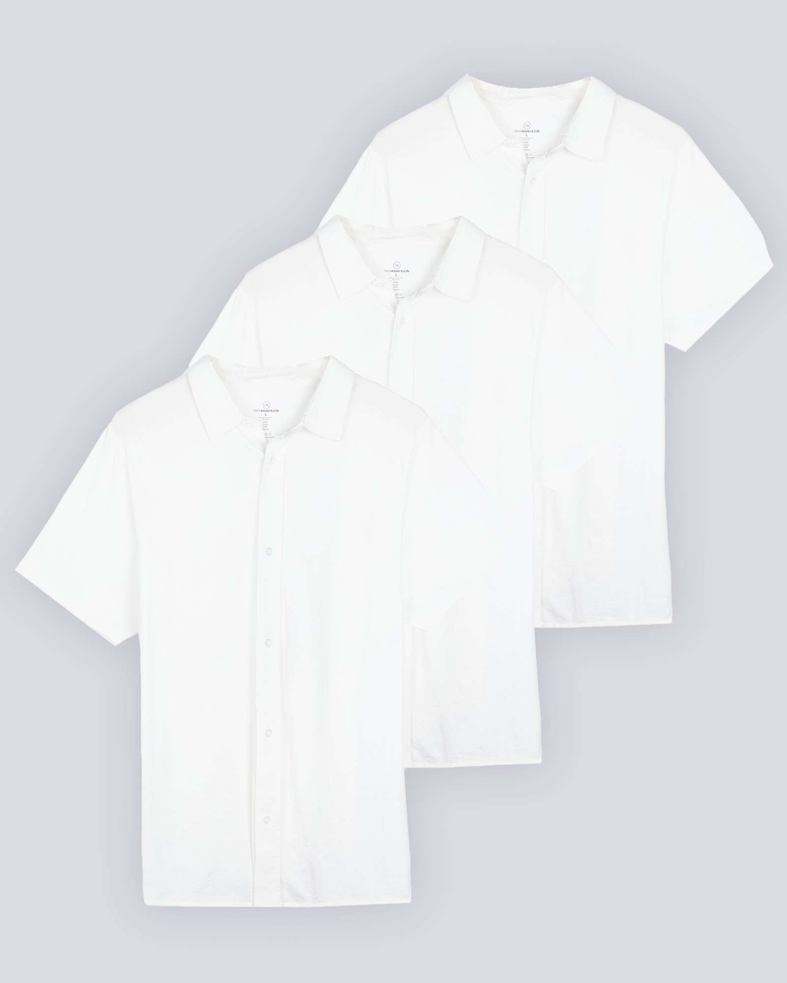 3 Pack: Men's Regular Fit Short Sleeve Button Down Shirt (Available in Big & Tall)