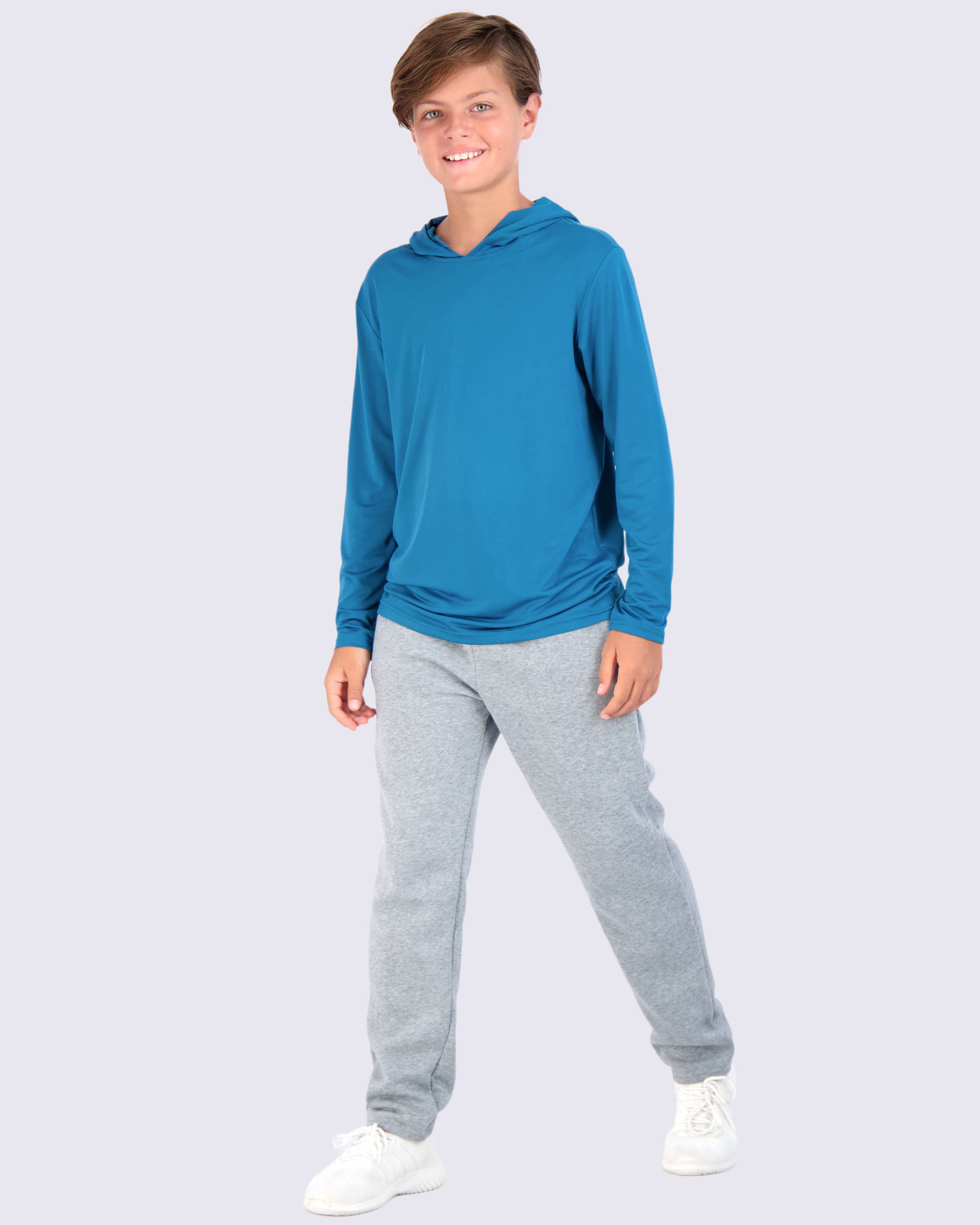 3 Pack: Boys Dry Fit Long Sleeve Active Pullover Hoodie Sweatshirt