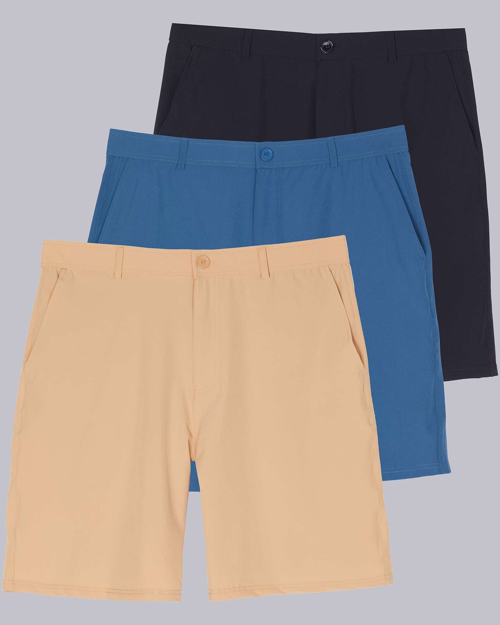 3 Pack: Men's 9" Golf Shorts