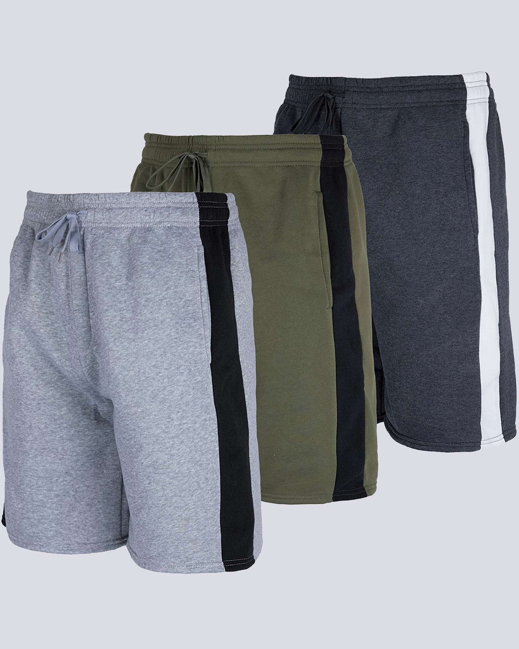 3 Pack: Mens 9" Fleece Casual Lounge Shorts