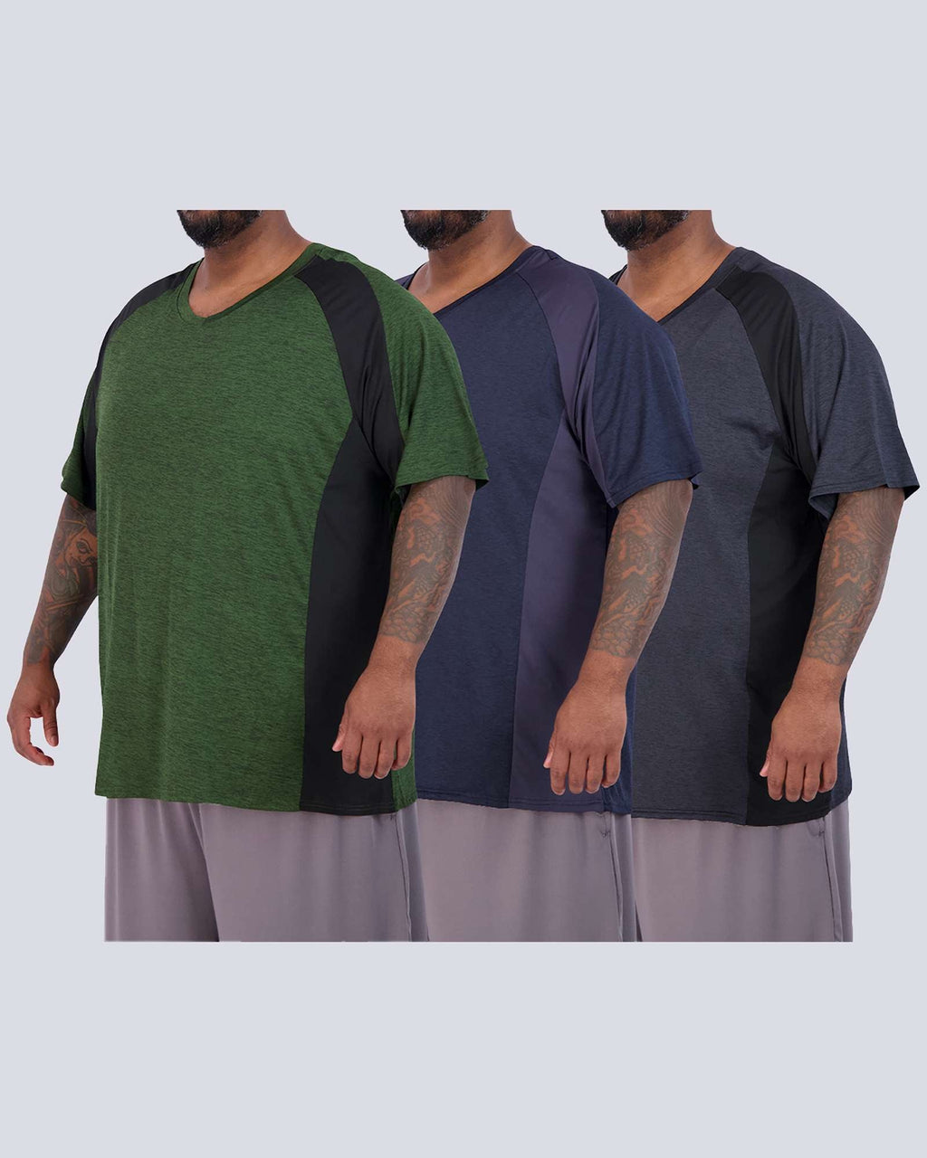 3 Pack: Men's Big & Tall V-Neck Short-Sleeve Dry-Fit T-Shirt
