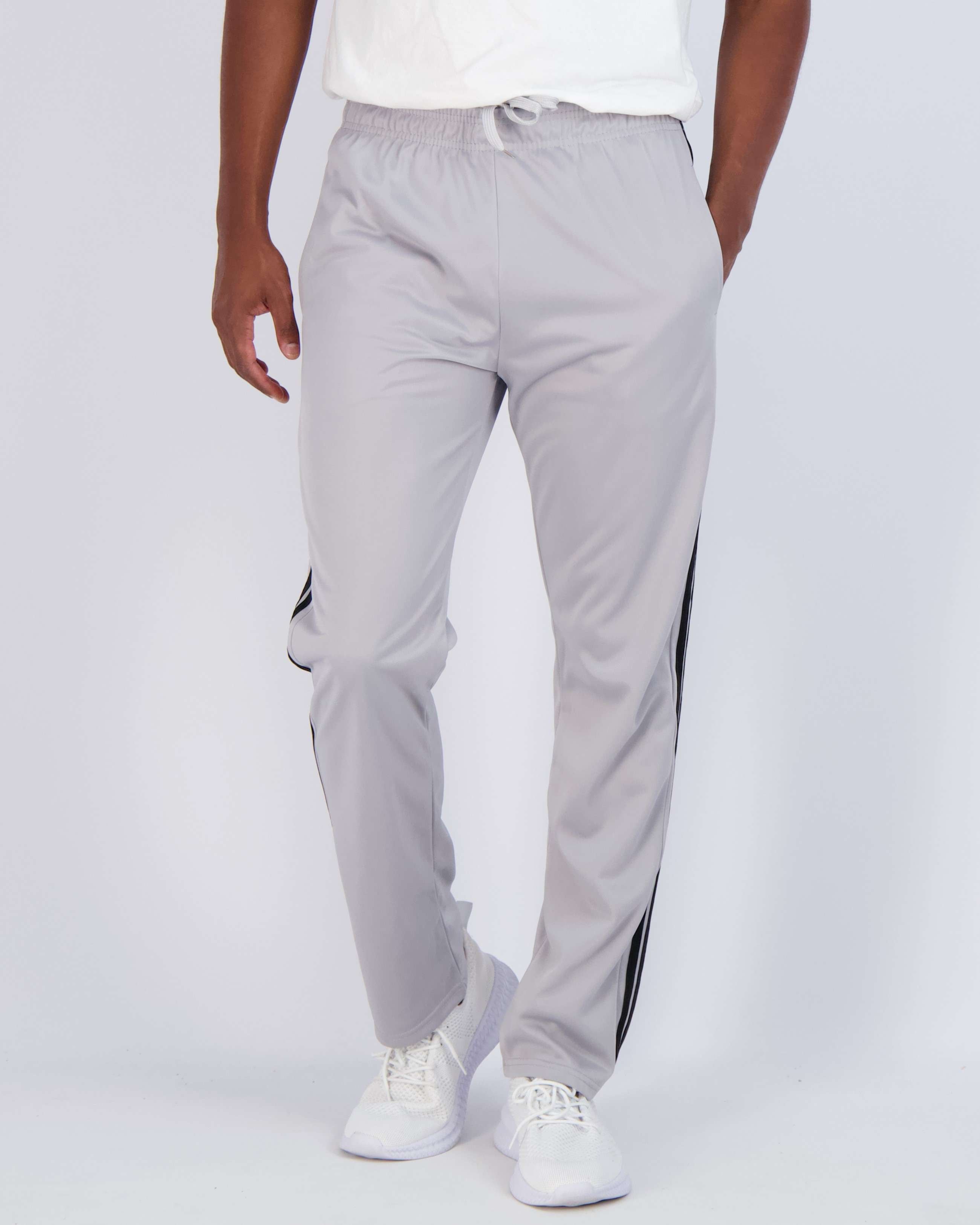 3 Pack: Mens Active Athletic Casual Tricot Open Bottom Sweatpants with Pockets (Available in Big & Tall)
