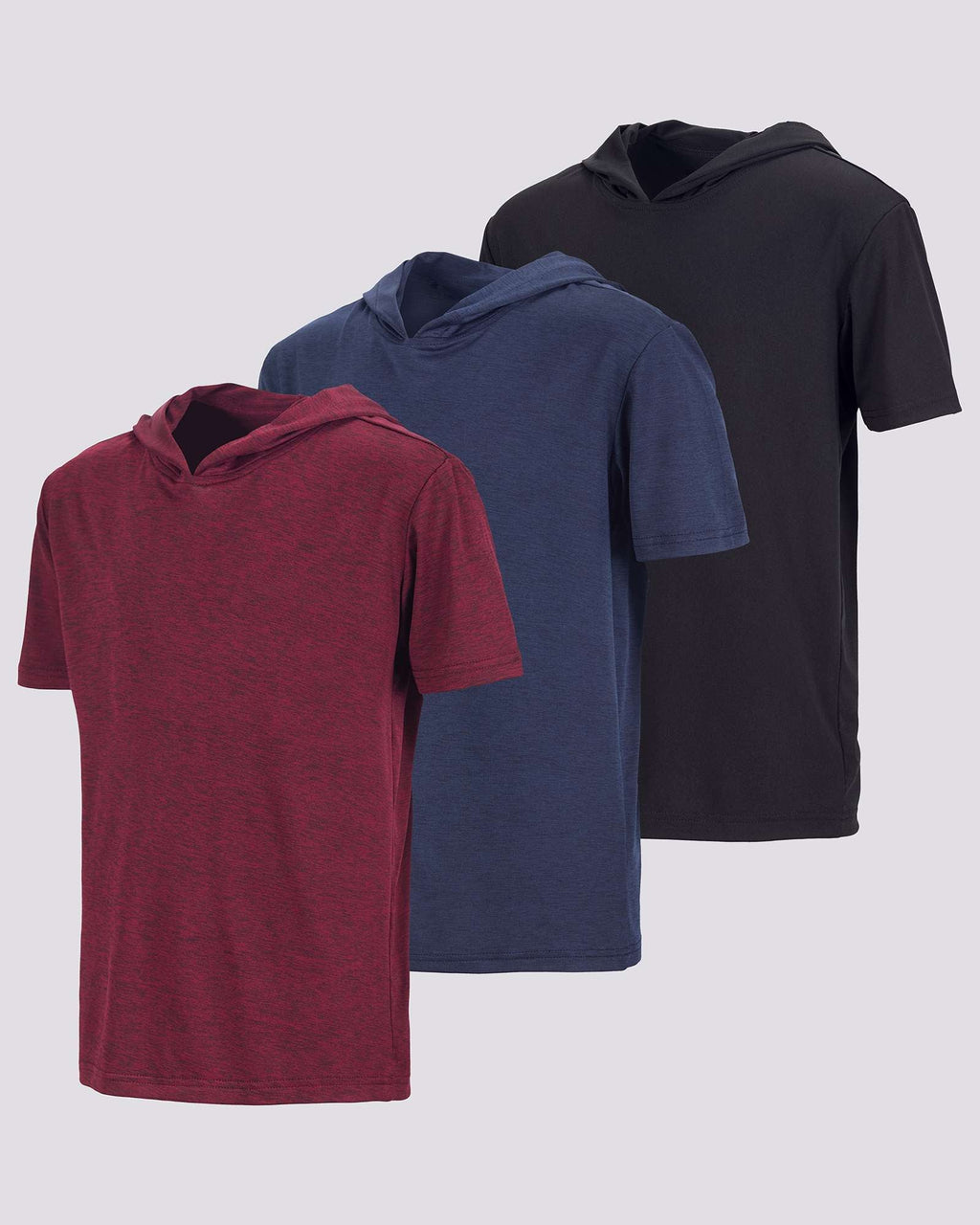 3 Pack: Boys' Dry-Fit Short Sleeve Workout Hoodie