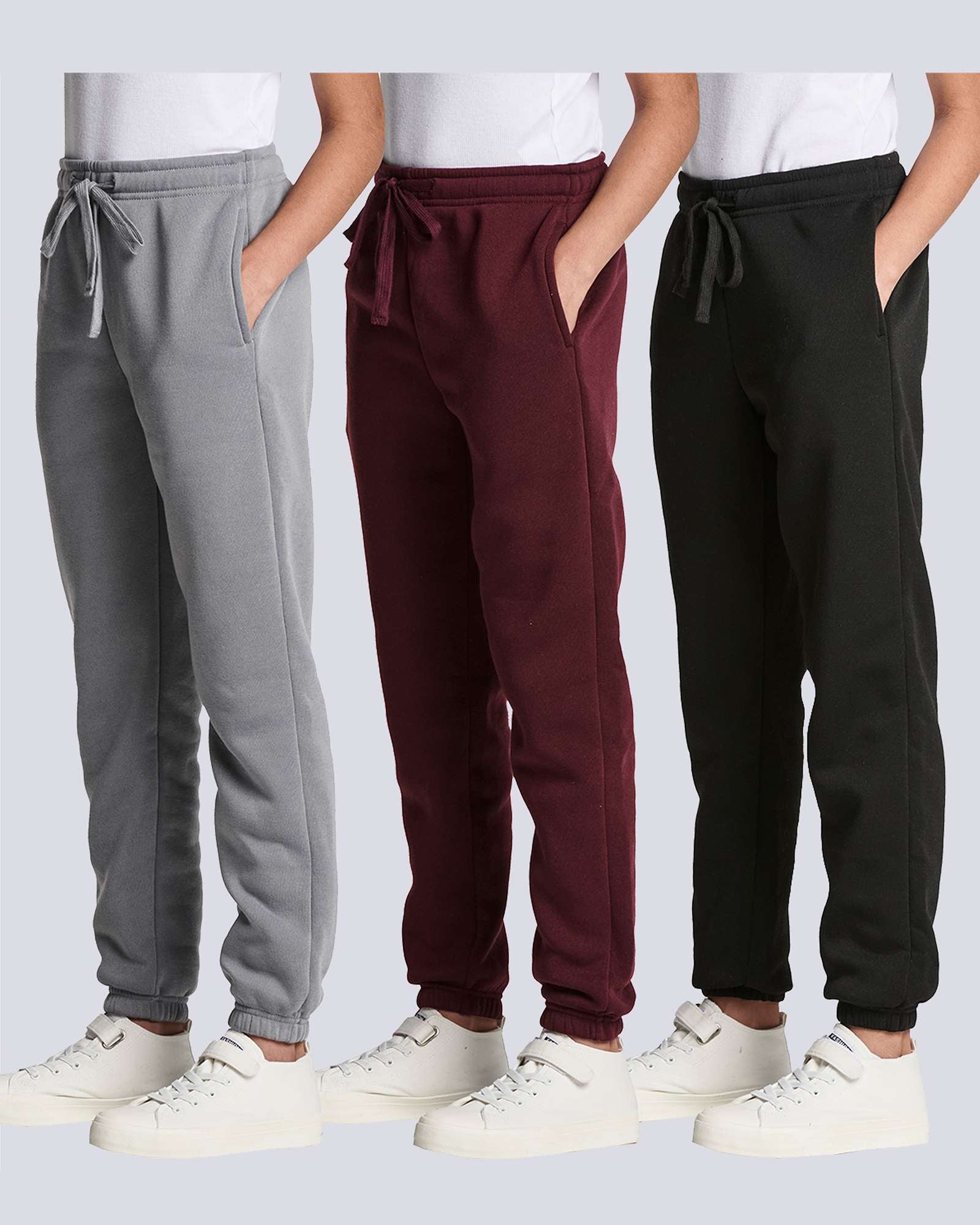 3 Pack: Girls' Sweatpants - Active Fleece Jogger Pants