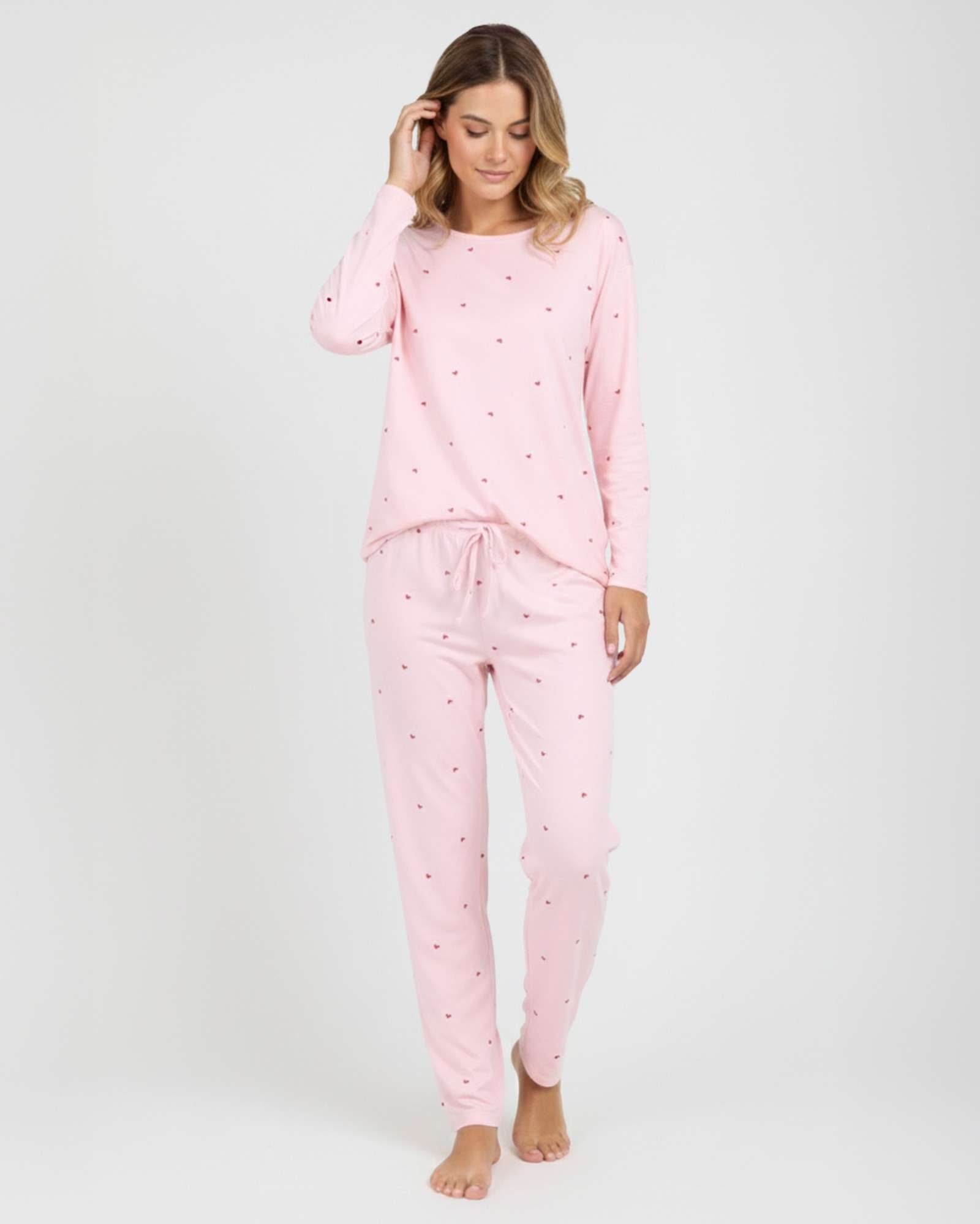2 Pack: Women’s Pajama Set Super-Soft Long Sleeve Top With Pants