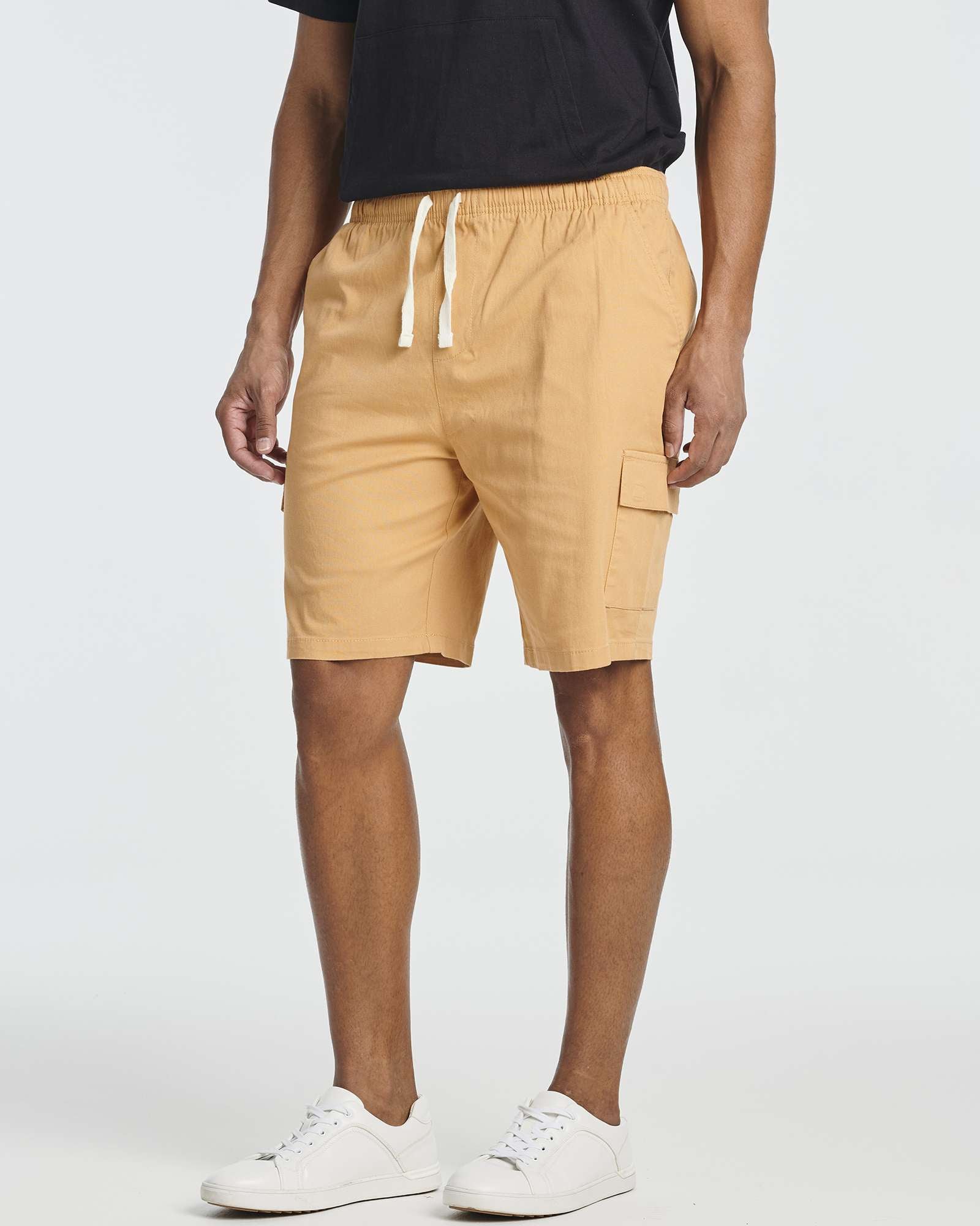 3 Pack: Men's 9" Elastic Waistband Cargo Shorts