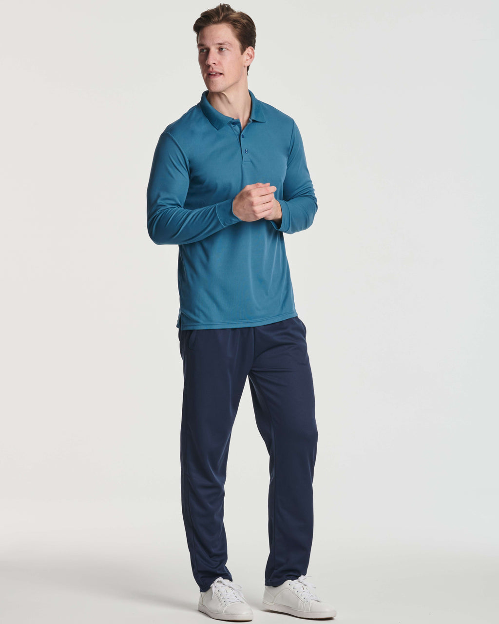 3 Pack: Men's Dry Fit Long-Sleeve Polo Shirt (Available in Big & Tall)