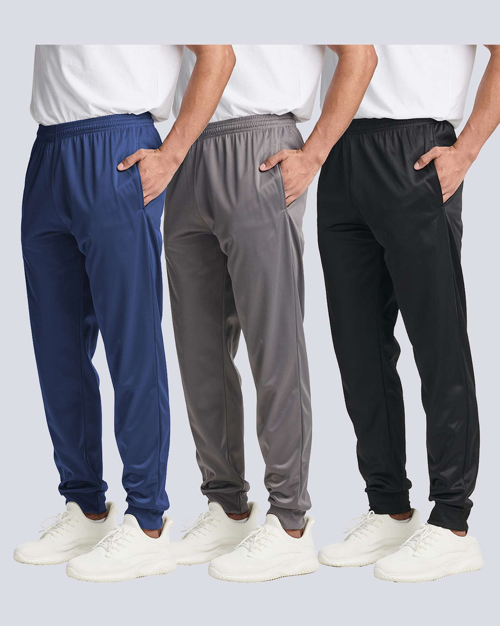 3 Pack: Mens Active Tricot Jogger Sweatpants